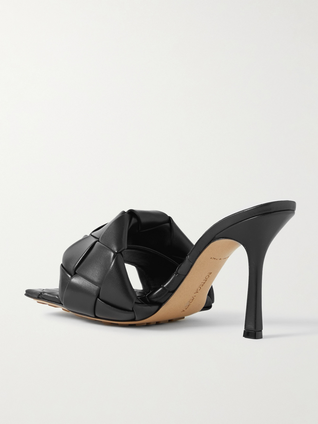 Shop Bottega Veneta Lido Intrecciato Leather Mules In Black