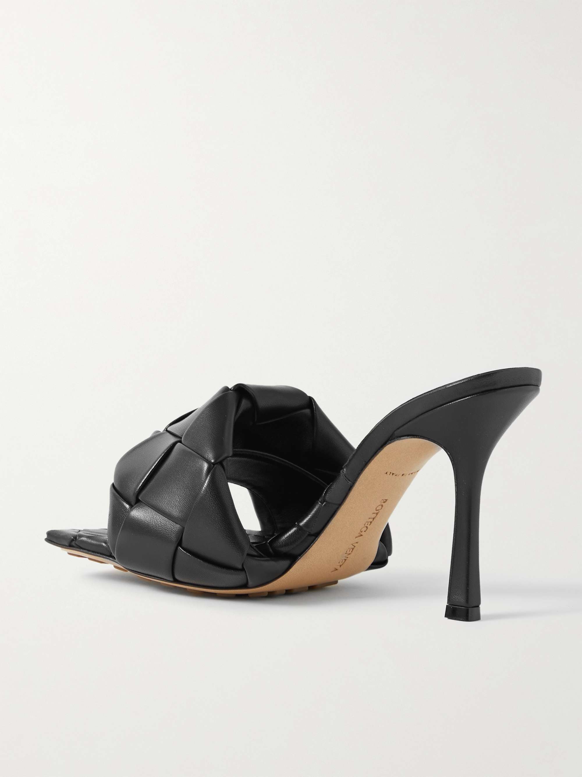 BOTTEGA VENETA Intrecciato metallic leather mules