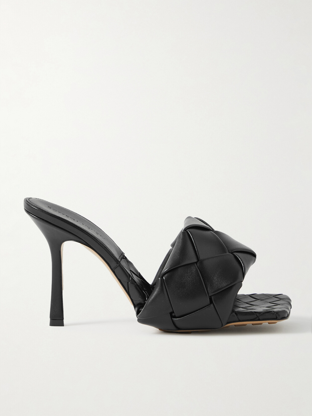 Bottega Veneta Lido Intrecciato Leather Mules In Black