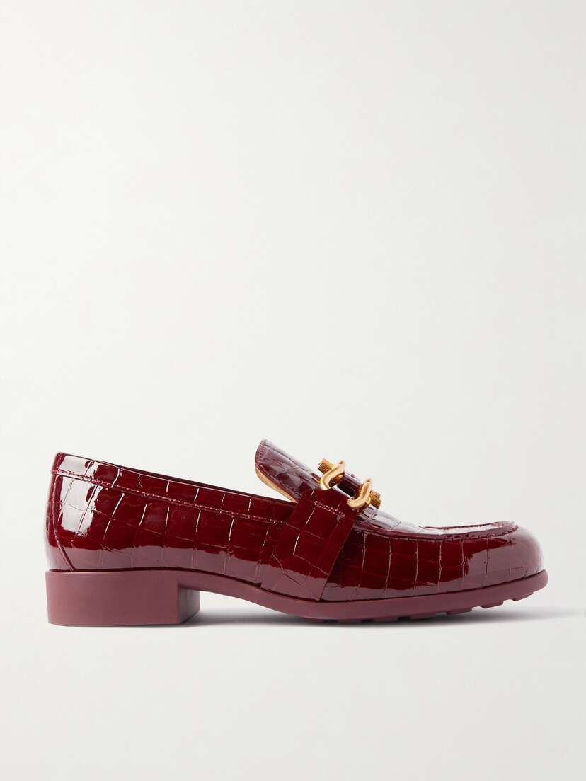 Bottega Veneta Madame Croc-effect Leather Loafers