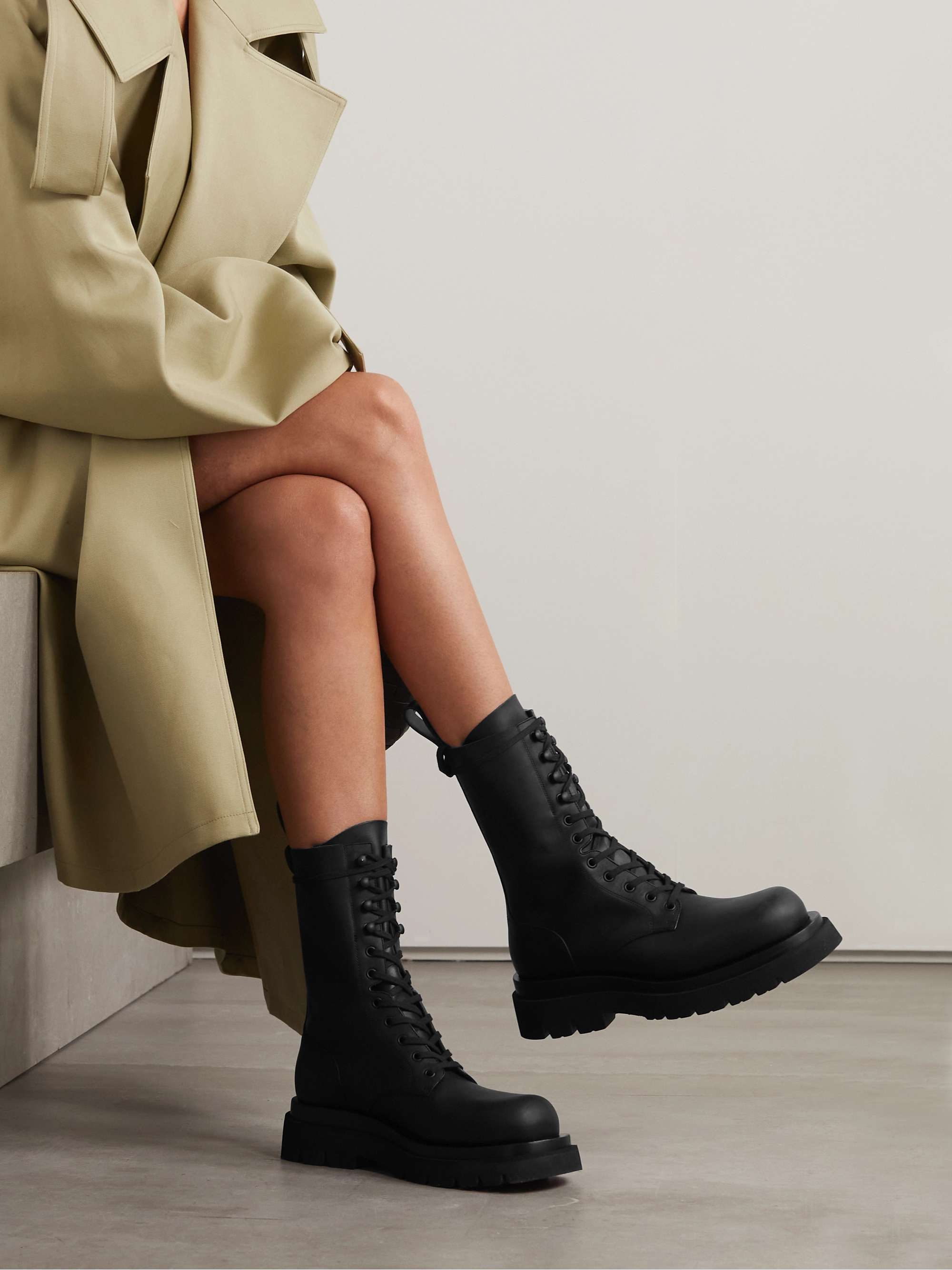 BOTTEGA VENETA Lace-up leather ankle boots | NET-A-PORTER