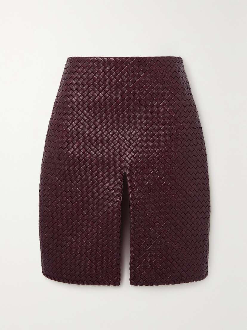 Bottega Veneta Intrecciato Leather Skirt