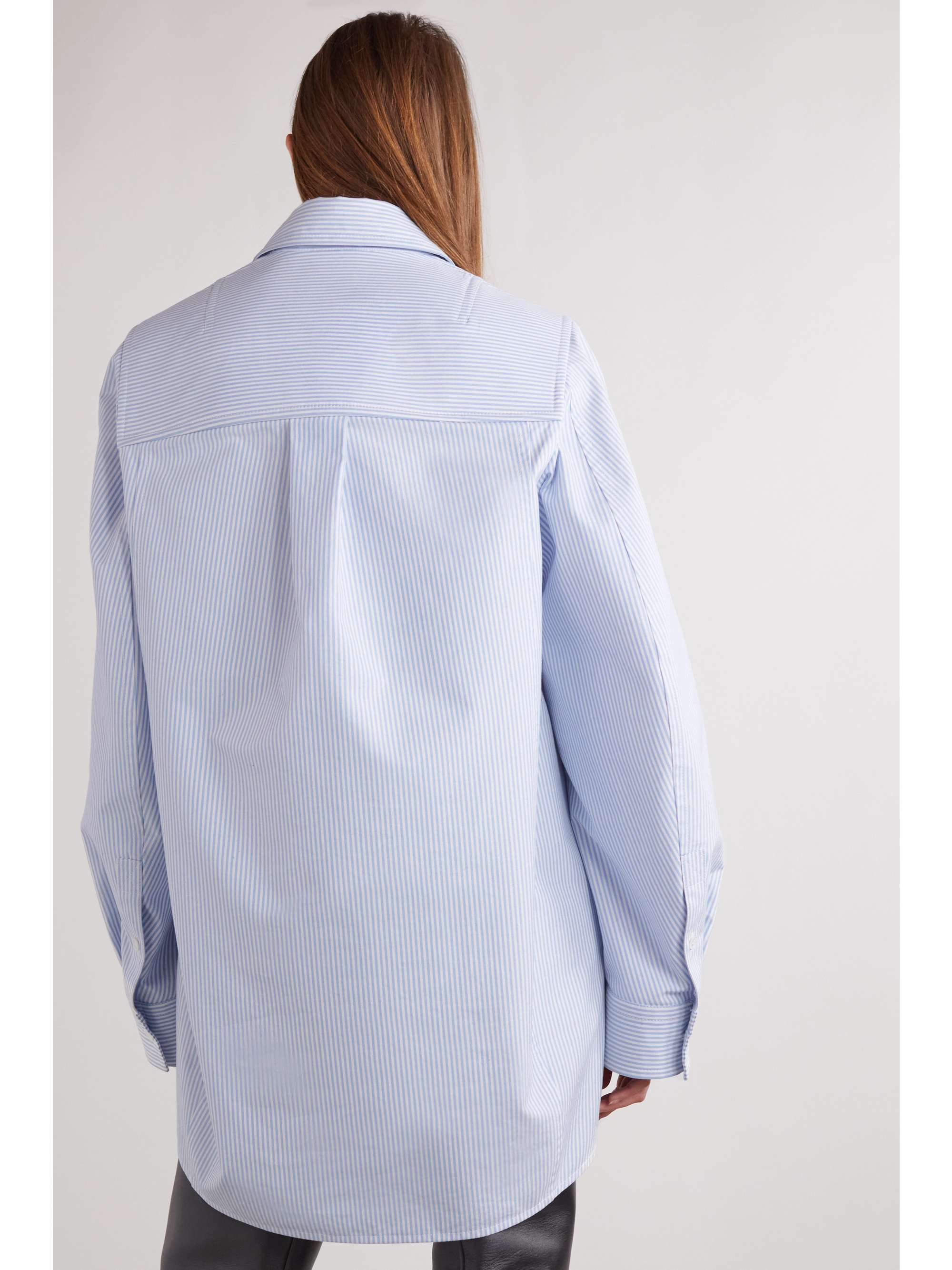 BOTTEGA VENETA Oversized striped cotton-poplin shirt