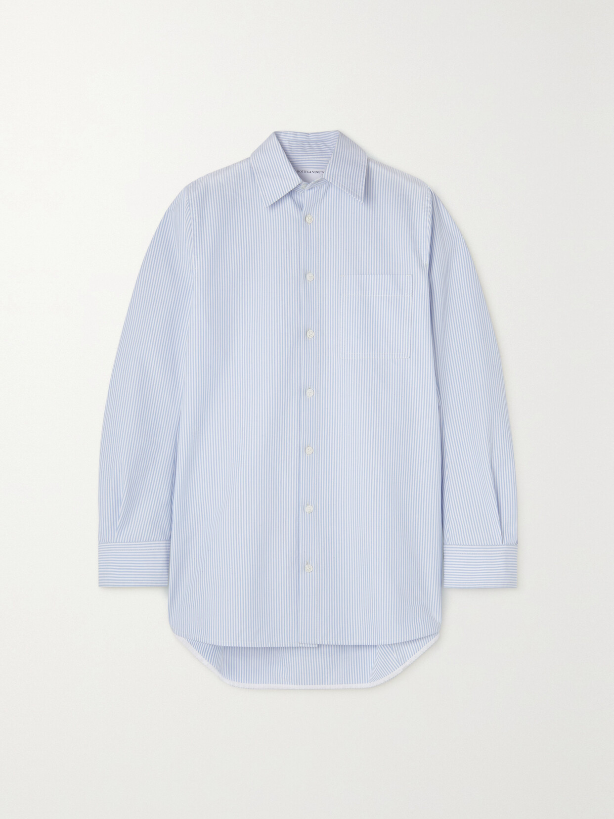 Bottega Veneta Oversized Striped Cotton-poplin Shirt - Blue