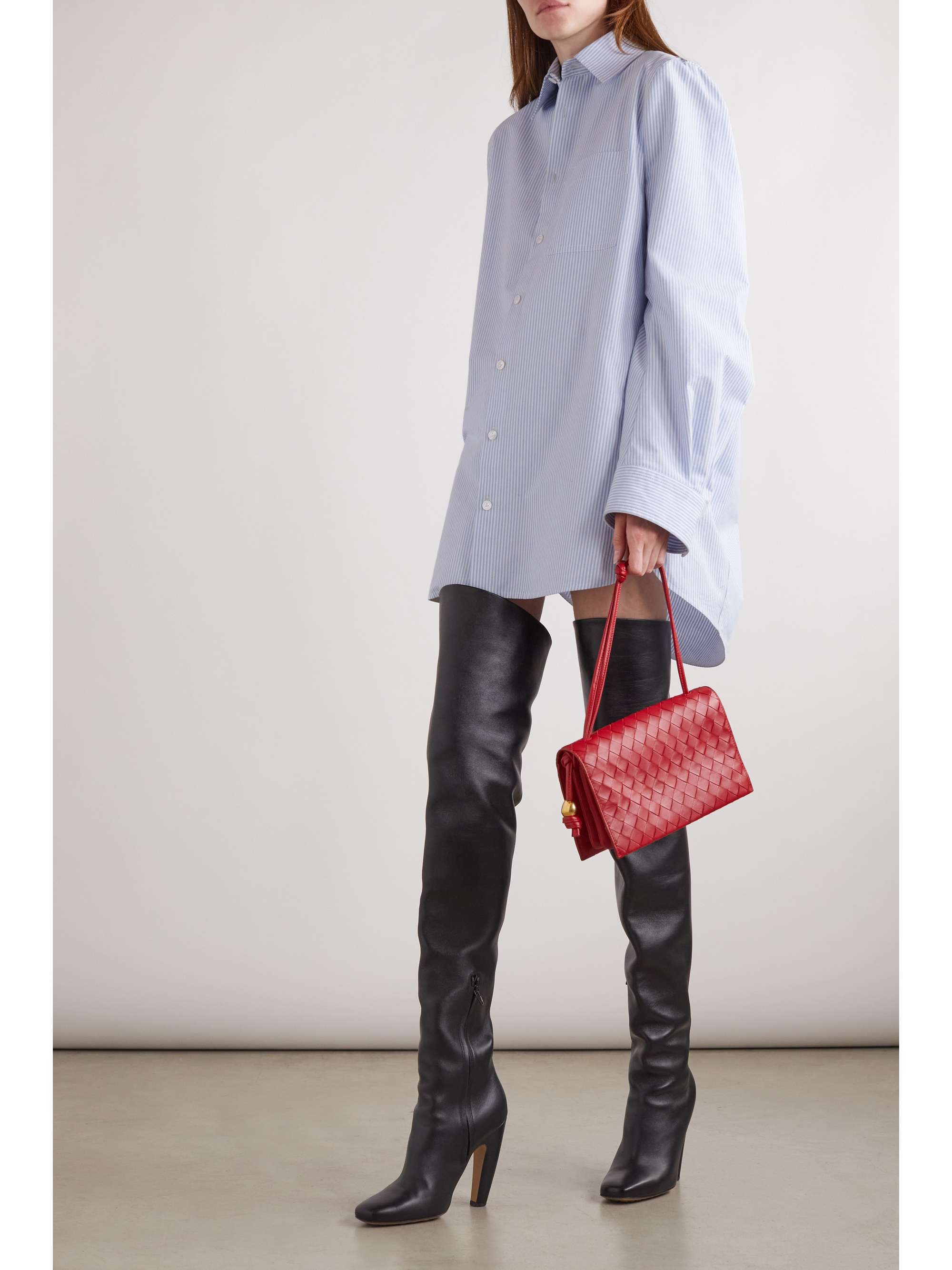 BOTTEGA VENETA Oversized striped cotton-poplin shirt