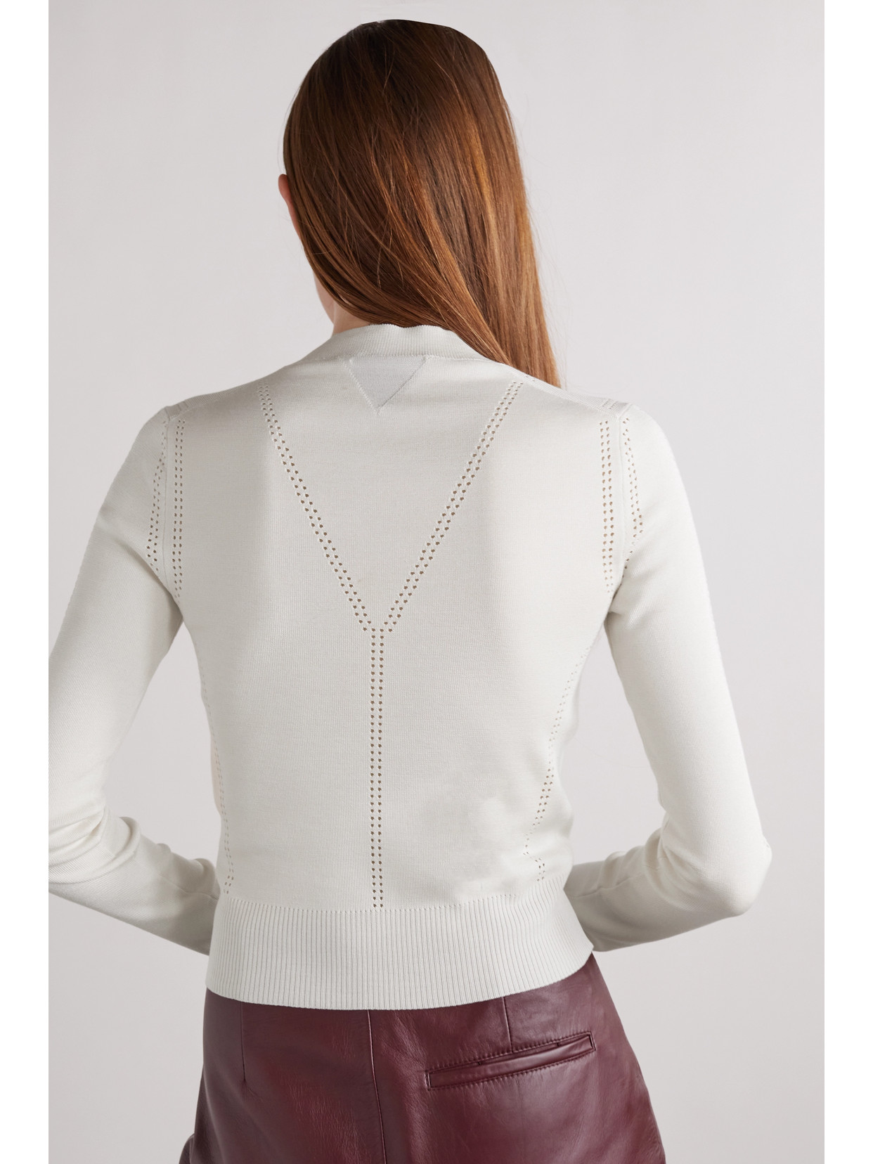 Bottega Pointelleknit Silk Sweater In Bianco ModeSens