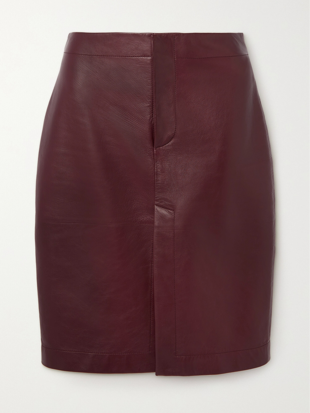 Bottega Veneta Leather Midi Skirt - Red