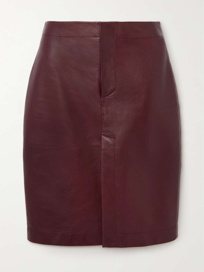 Bottega Veneta Leather Midi Skirt