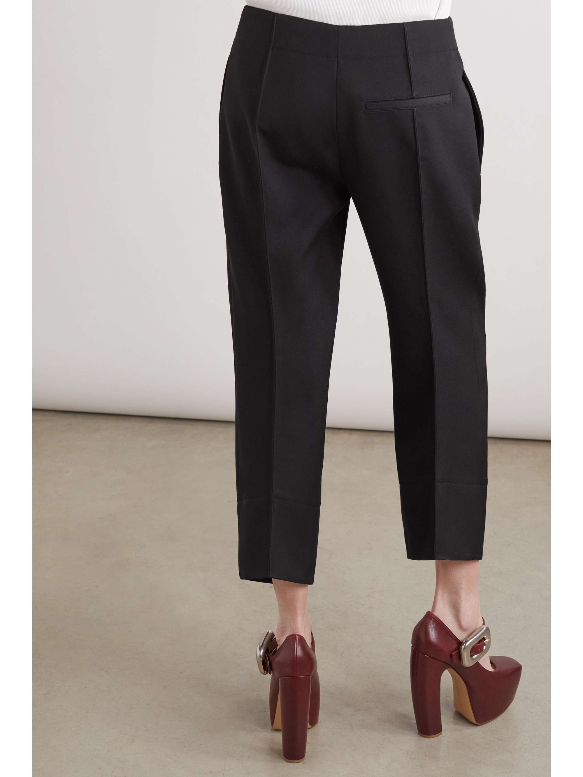 BOTTEGA VENETA Pleated grain de poudre wool straight-leg pants