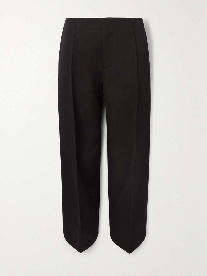 Bottega Veneta Pleated Grain De Poudre Wool Straight-leg Pants