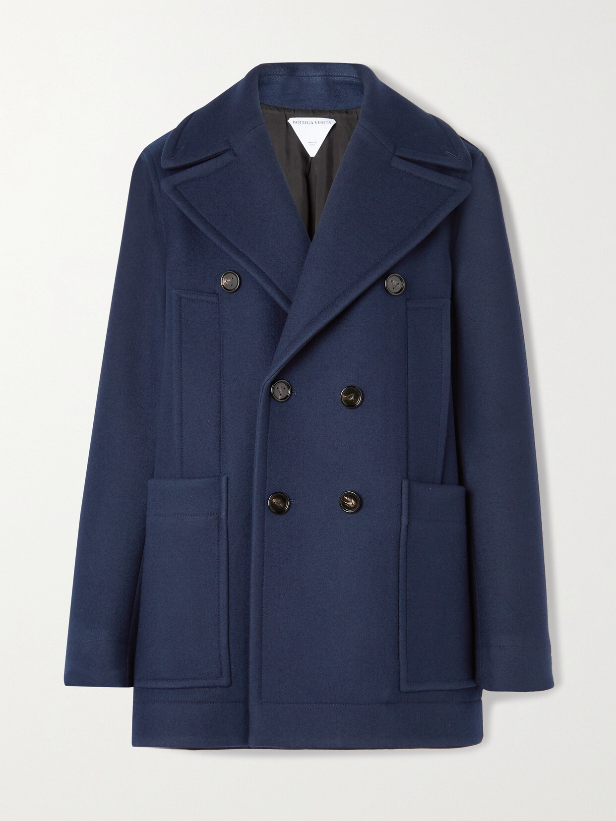 Bottega Veneta - Double-breasted Paneled Wool-blend Felt Coat - Blue