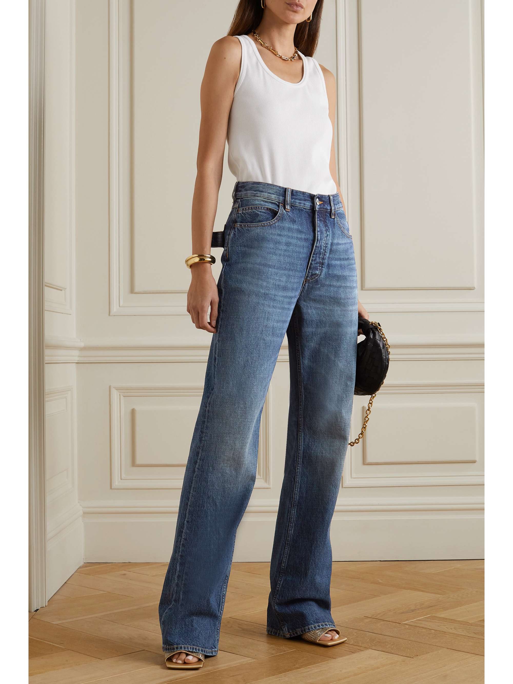 High-rise straight-leg jeans