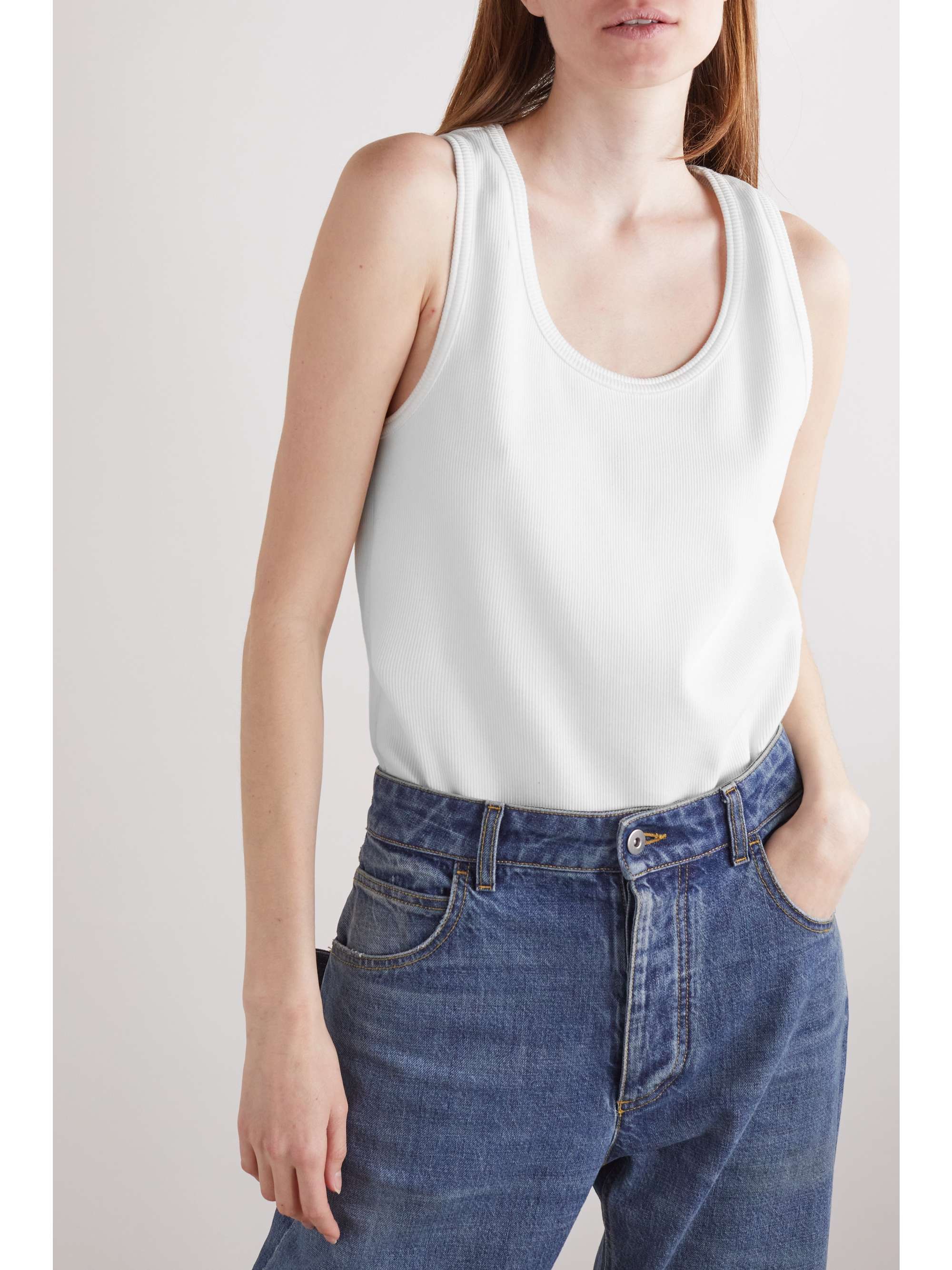 BOTTEGA VENETA Ribbed stretch-cotton jersey tank