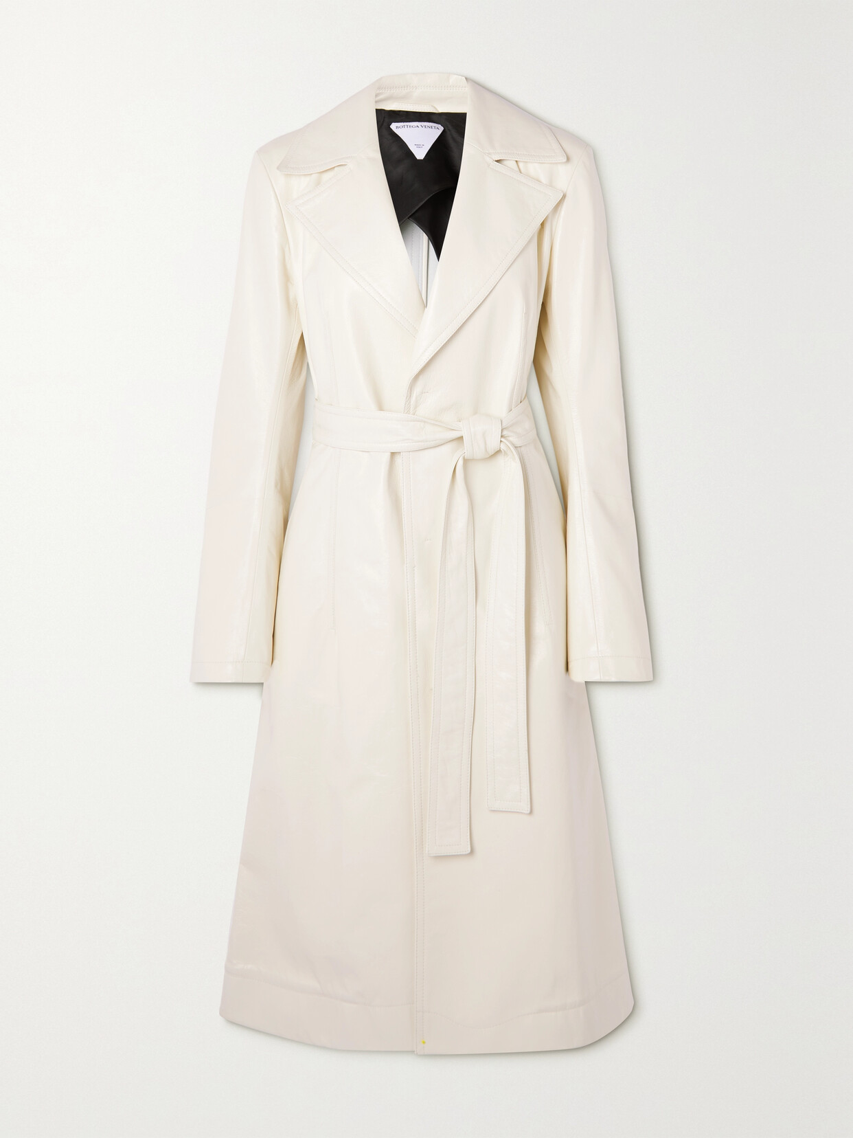 BOTTEGA VENETA BELTED TEXTURED-LEATHER TRENCH COAT