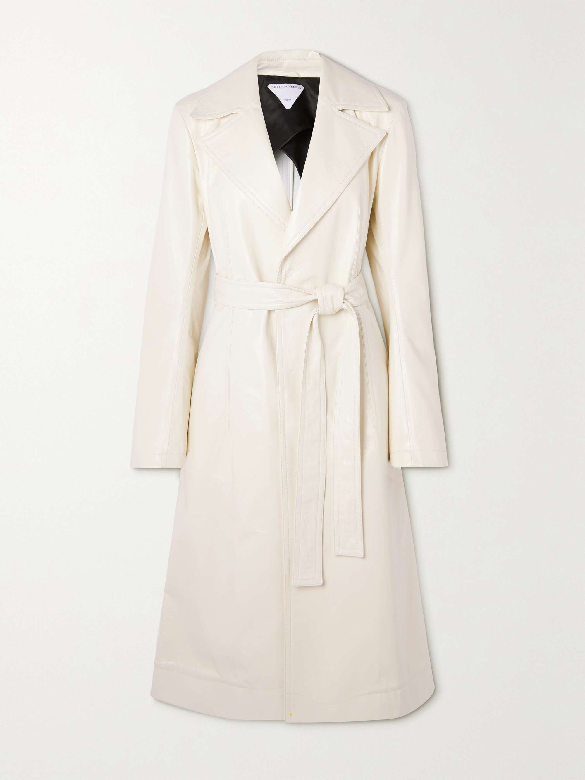 BOTTEGA VENETA Belted textured-leather trench coat | NET-A-PORTER