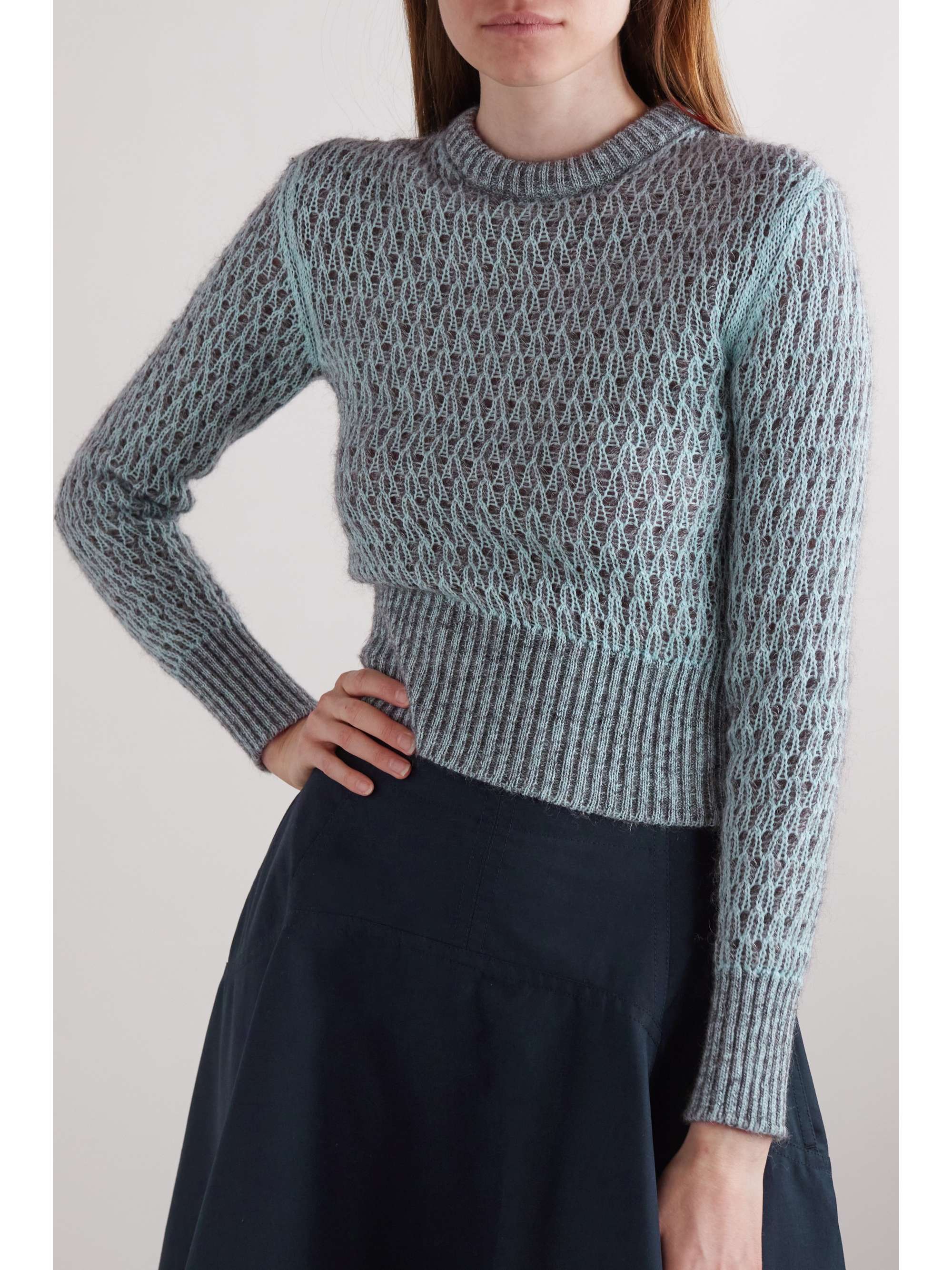 Open-knit wool-blend sweater