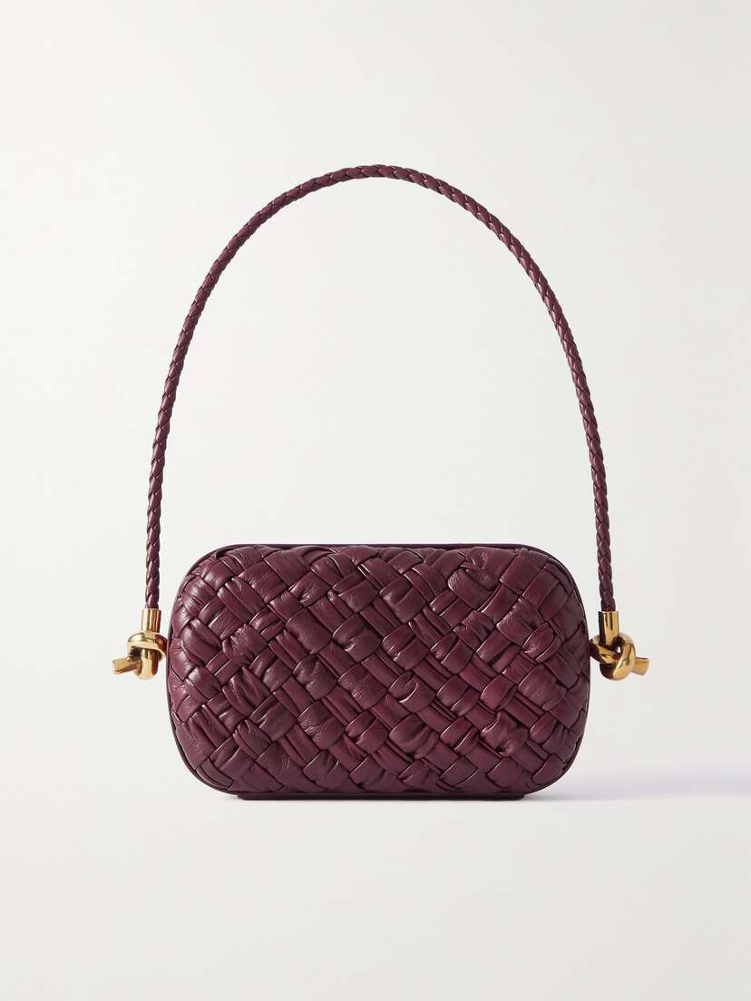 Bottega Veneta Knot Intrecciato Woven Leather Shoulder Bag
