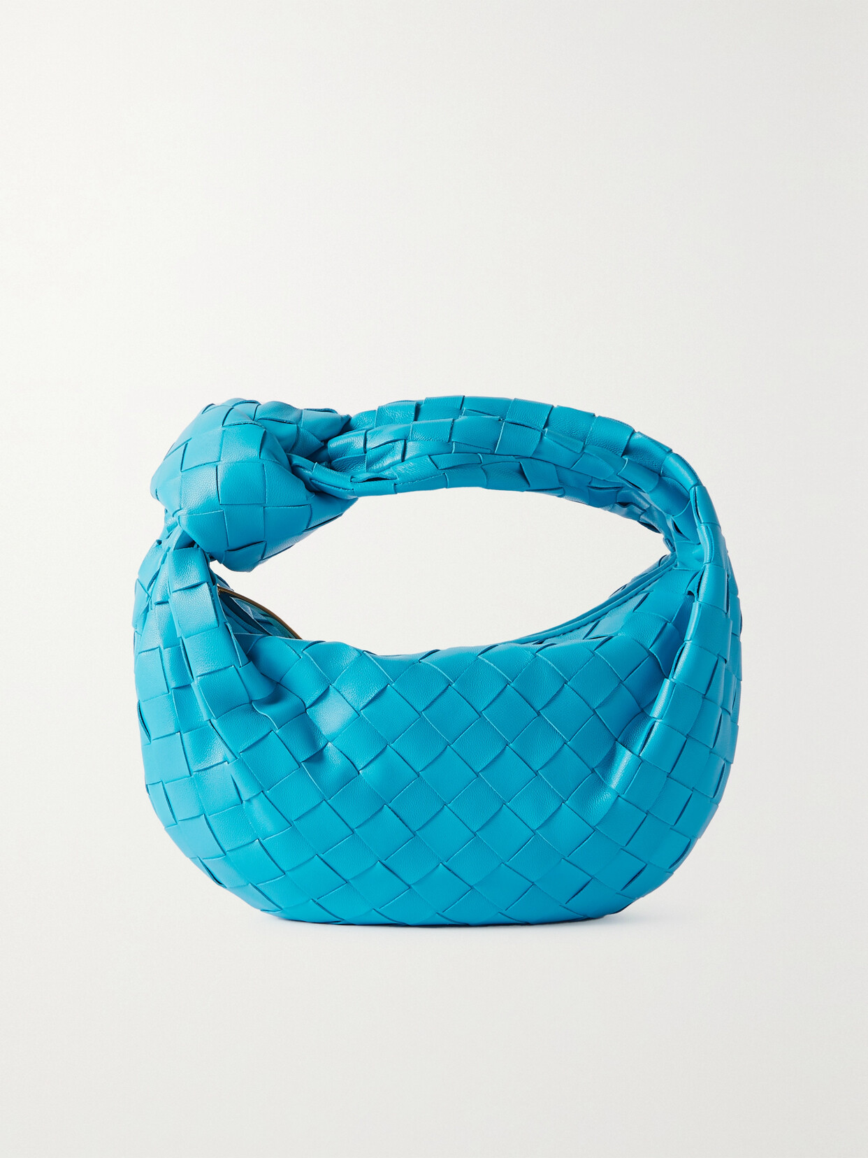 Bottega Veneta Jodie Mini Knotted Intrecciato Leather Tote In Blue