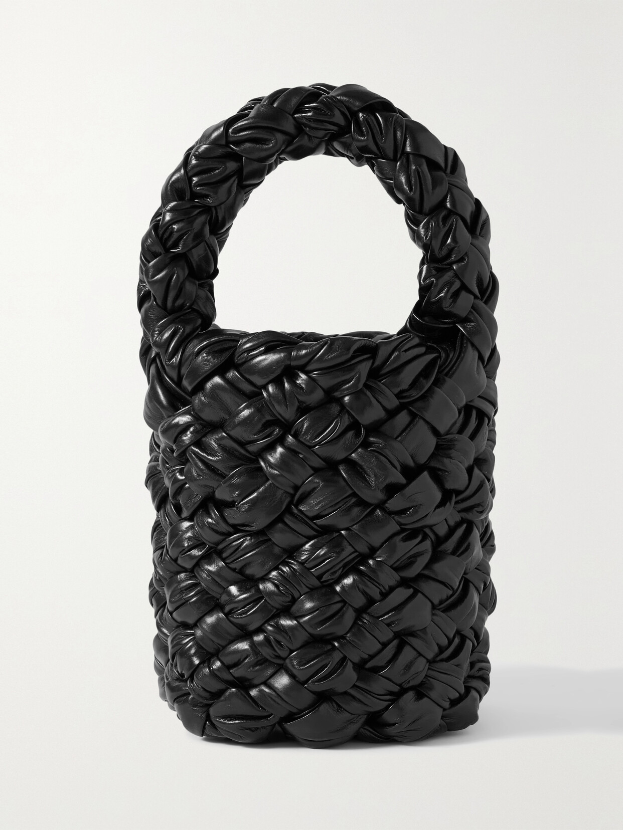 BOTTEGA VENETA KALIMERO MINI INTRECCIATO LEATHER BUCKET BAG
