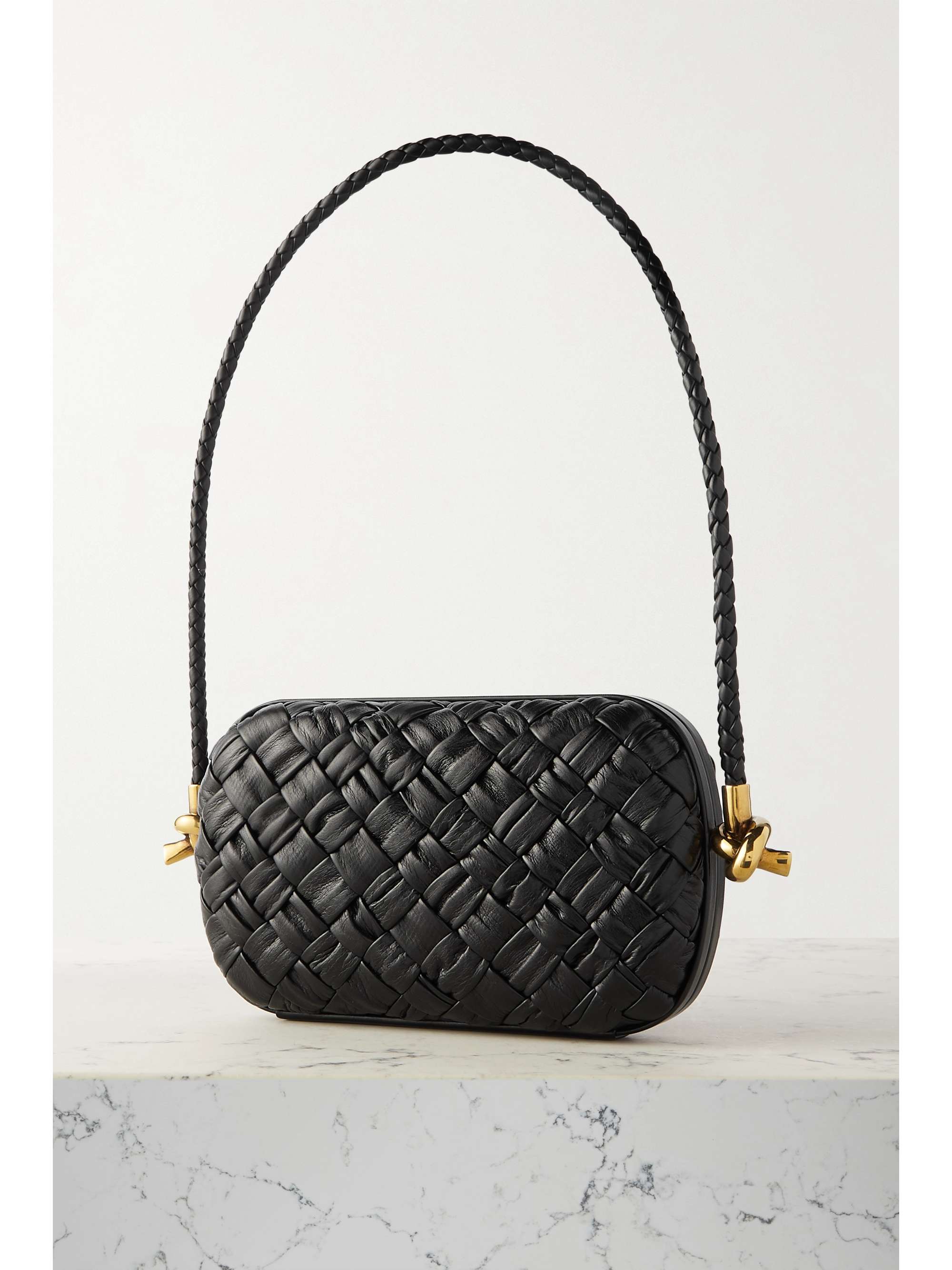 BOTTEGA Knot intrecciato woven leather shoulder bag NETAPORTER