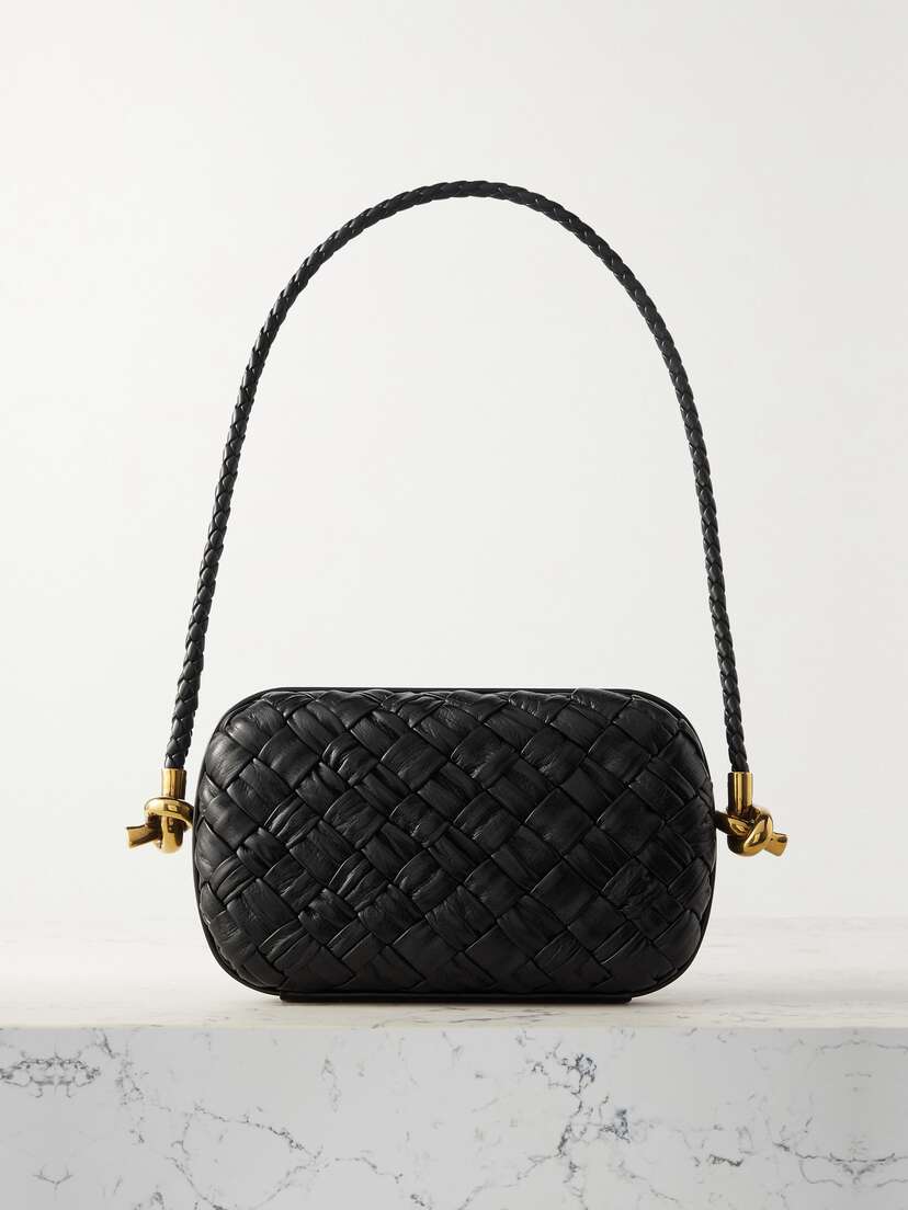 Bottega Veneta Knot Intrecciato Woven Leather Shoulder Bag
