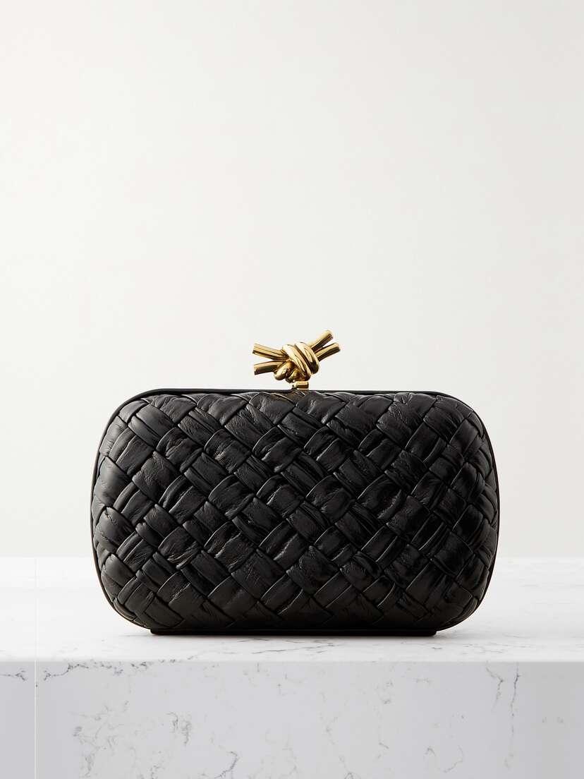 Bottega Veneta Knot Intrecciato Leather Clutch