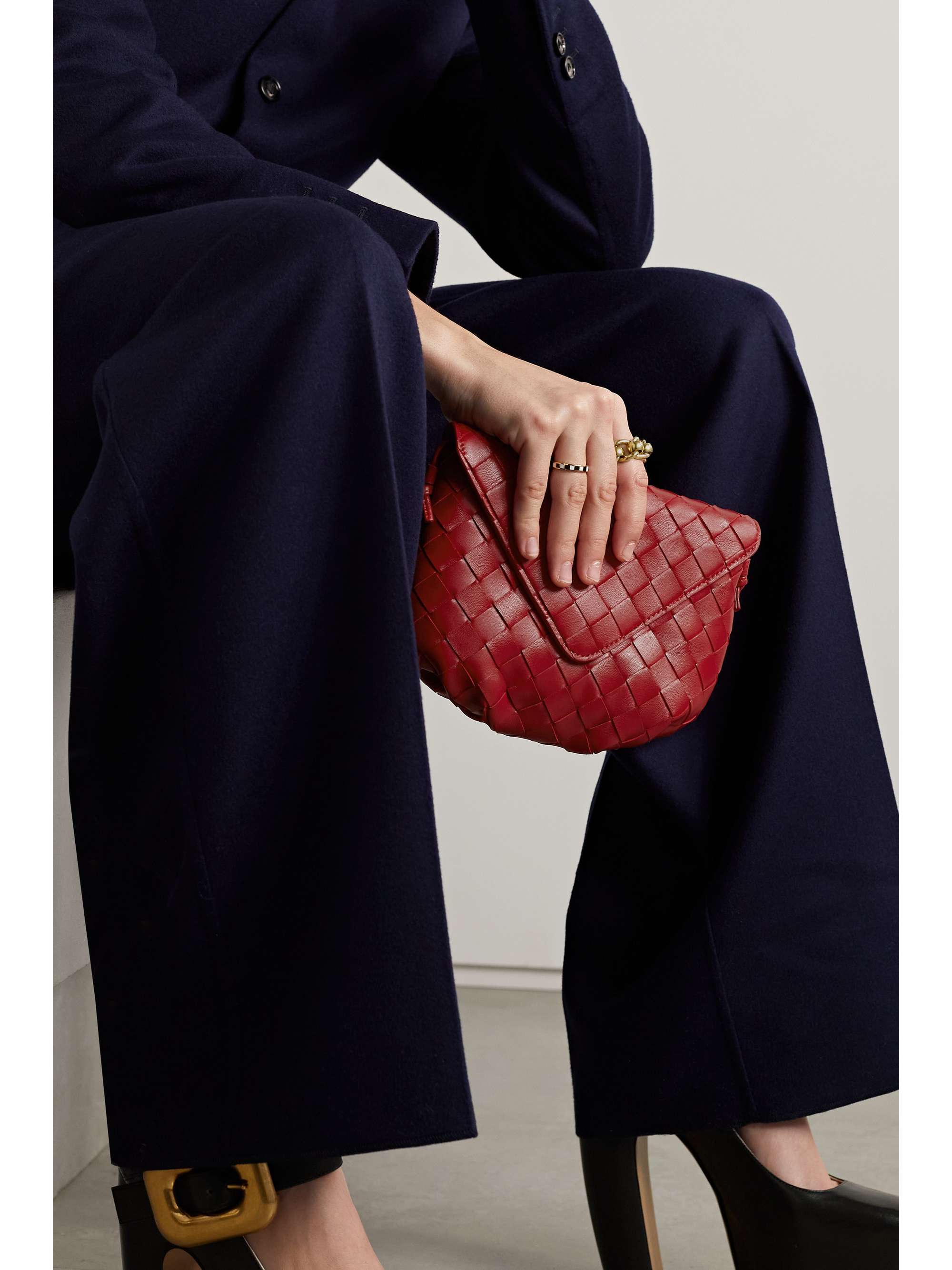 BOTTEGA VENETA Saddle mini intrecciato leather shoulder bag