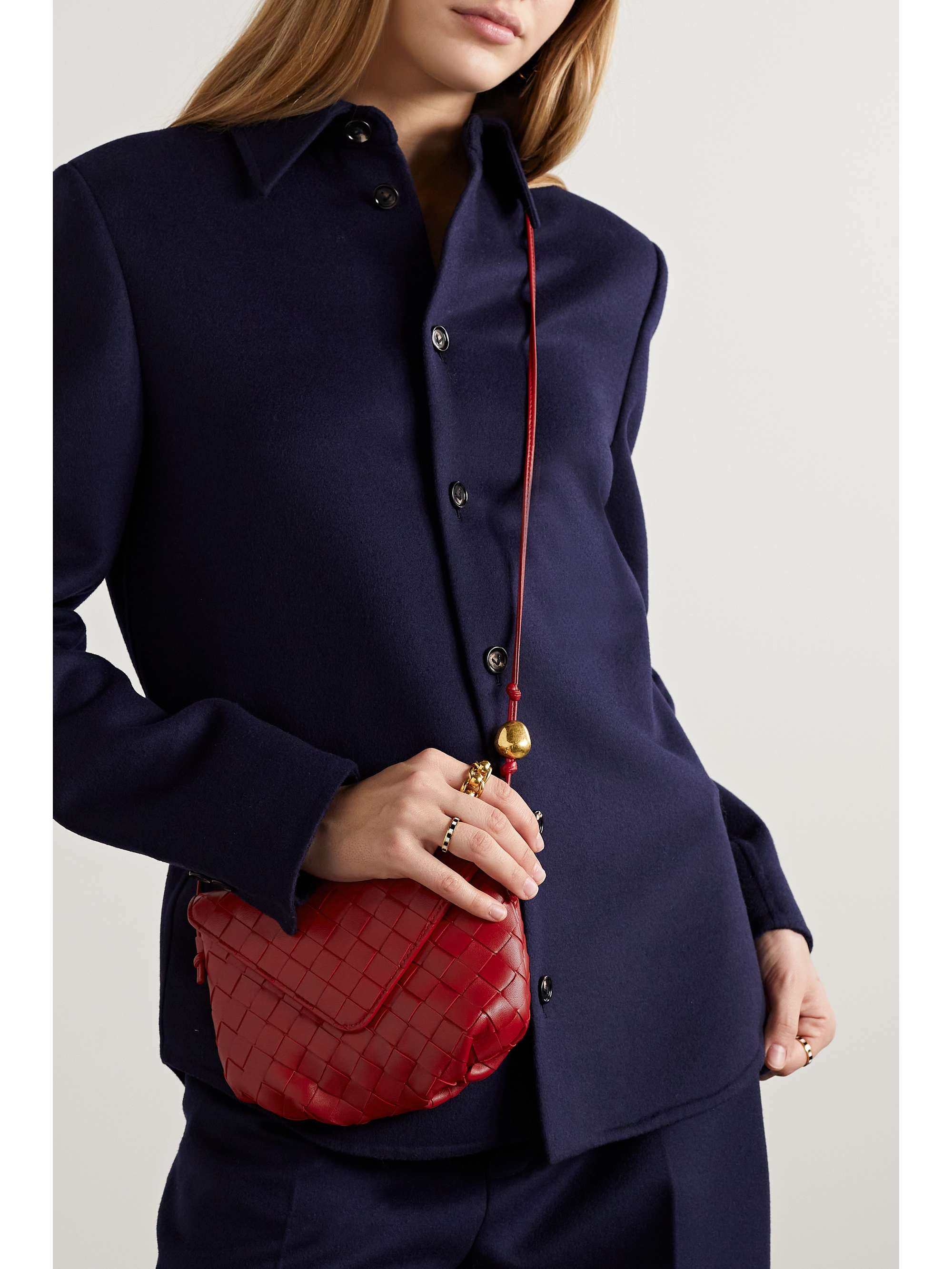 BOTTEGA VENETA Saddle mini intrecciato leather shoulder bag