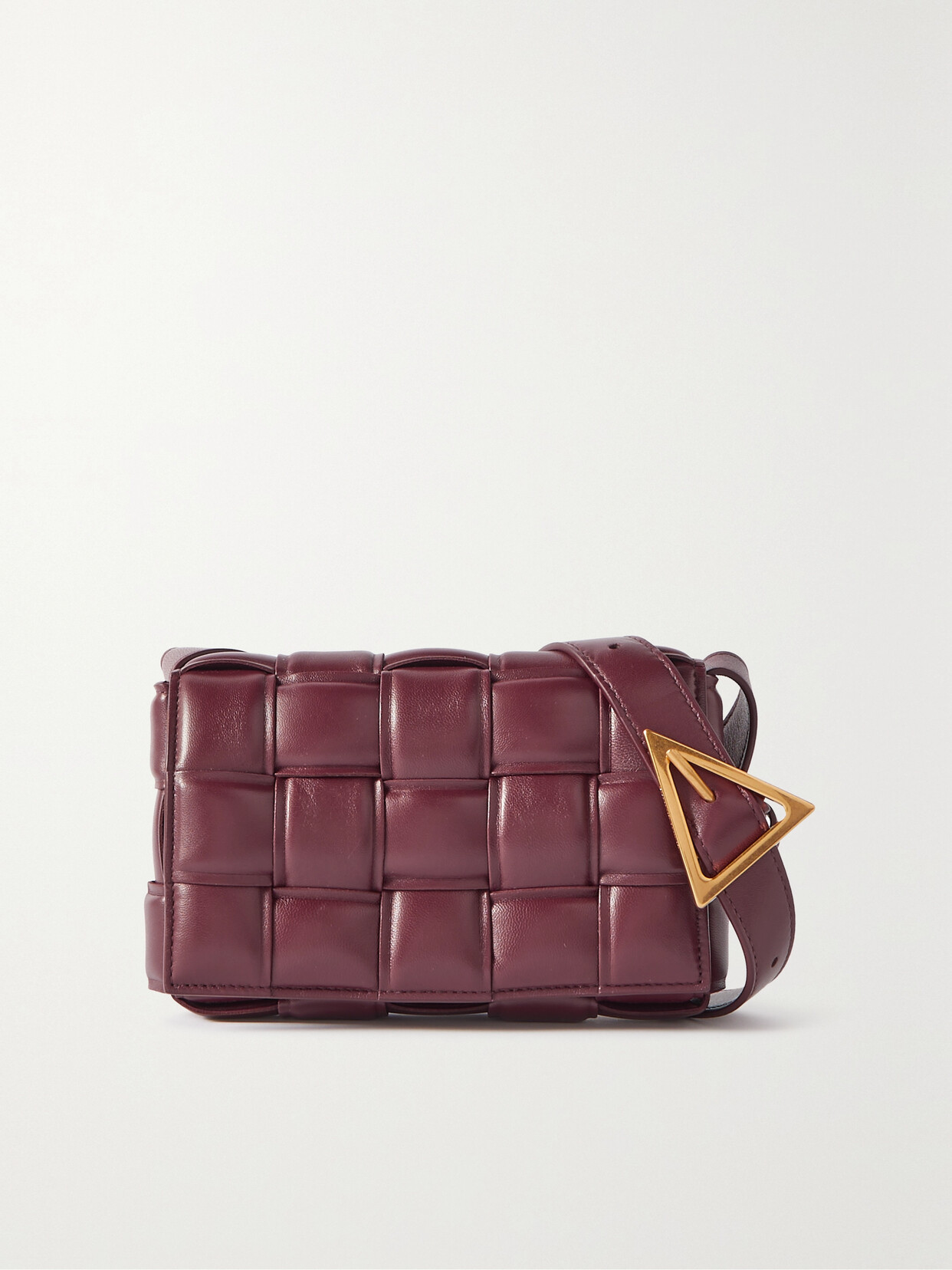 Bottega Veneta Cassette Small Padded Intrecciato Leather Shoulder Bag In Burgundy