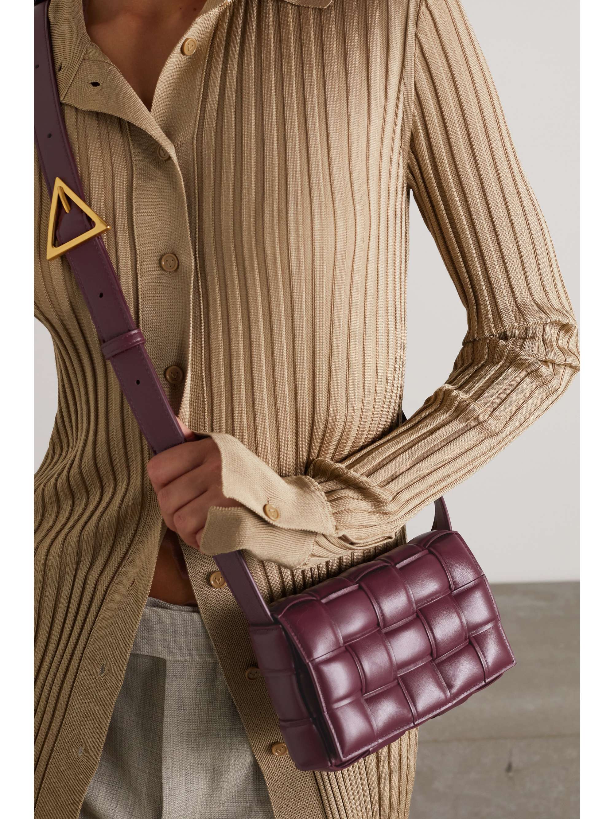 Bottega Veneta Burgundy Leather Mini Cassette Crossbody Bag at 1stDibs