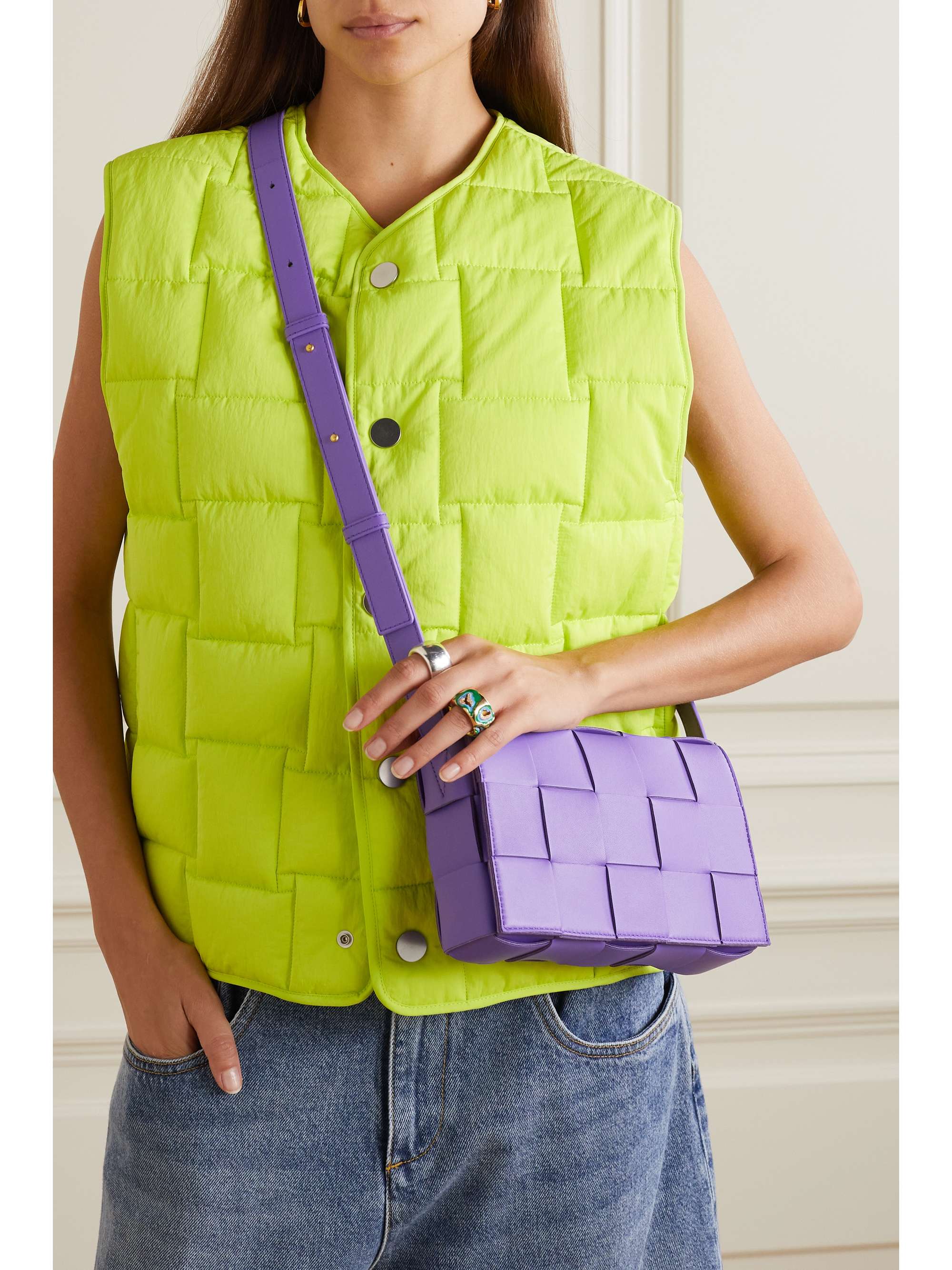 BOTTEGA Cassette intrecciato leather shoulder bag NETAPORTER