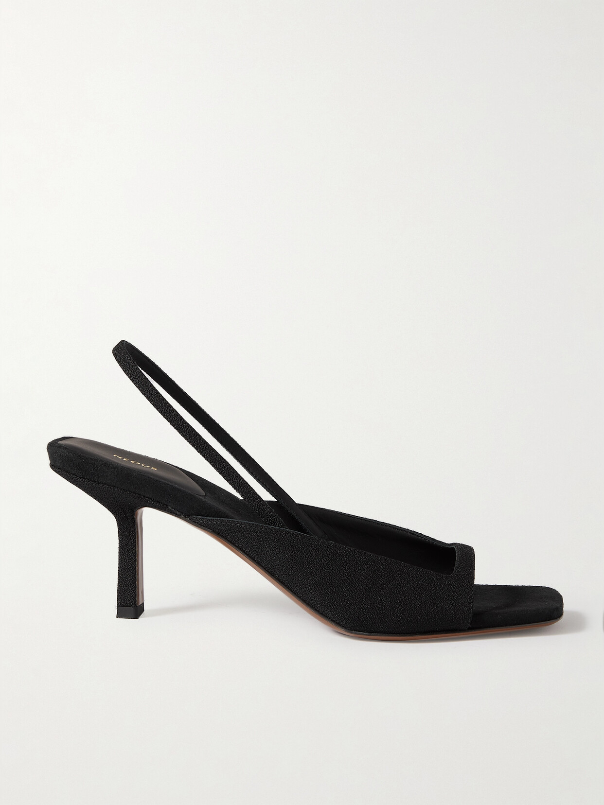 Shop Neous Kamui Suede Slingback Sandals In Black