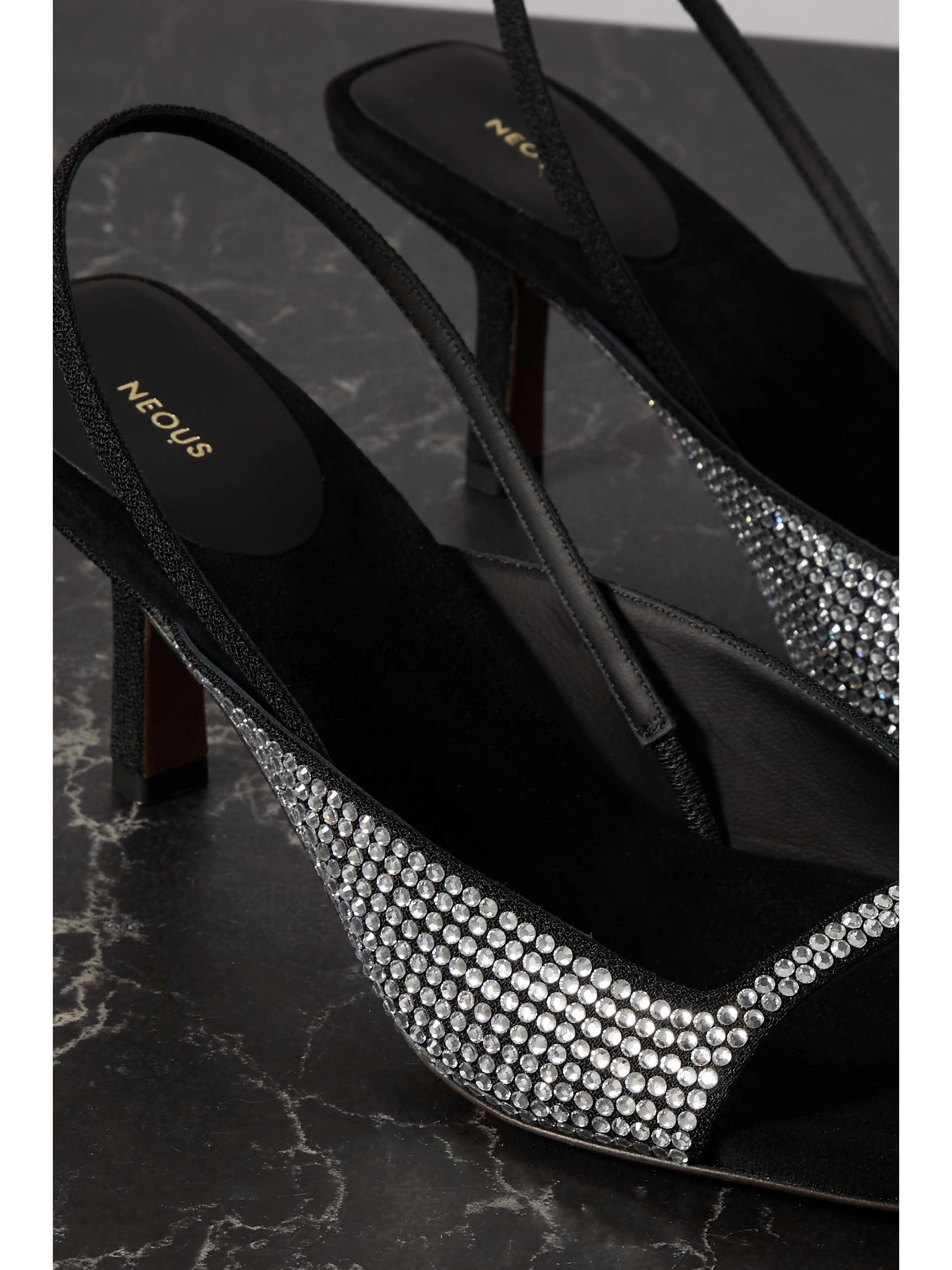 NEOUS Kamui crystal-embellished leather slingback sandals