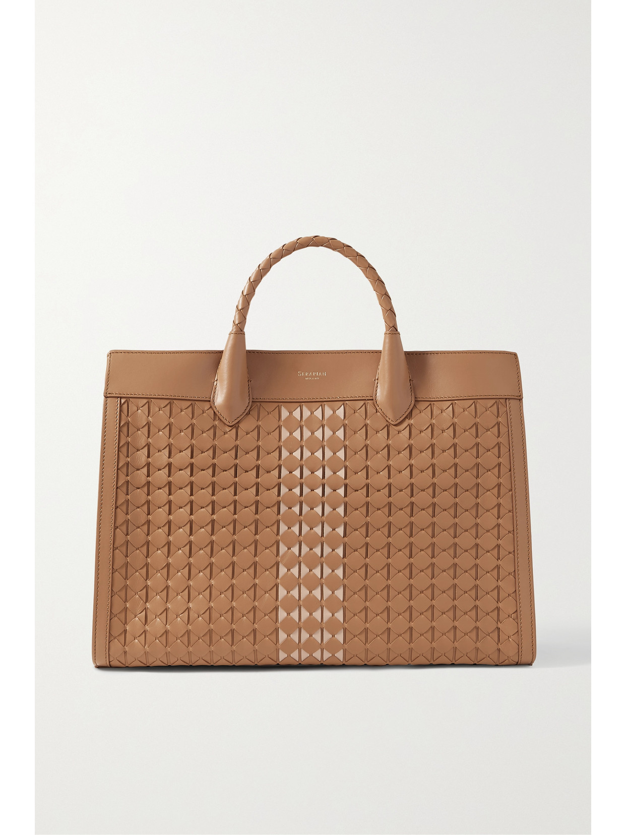 Serapian - Lorelei Woven Leather Tote - Brown