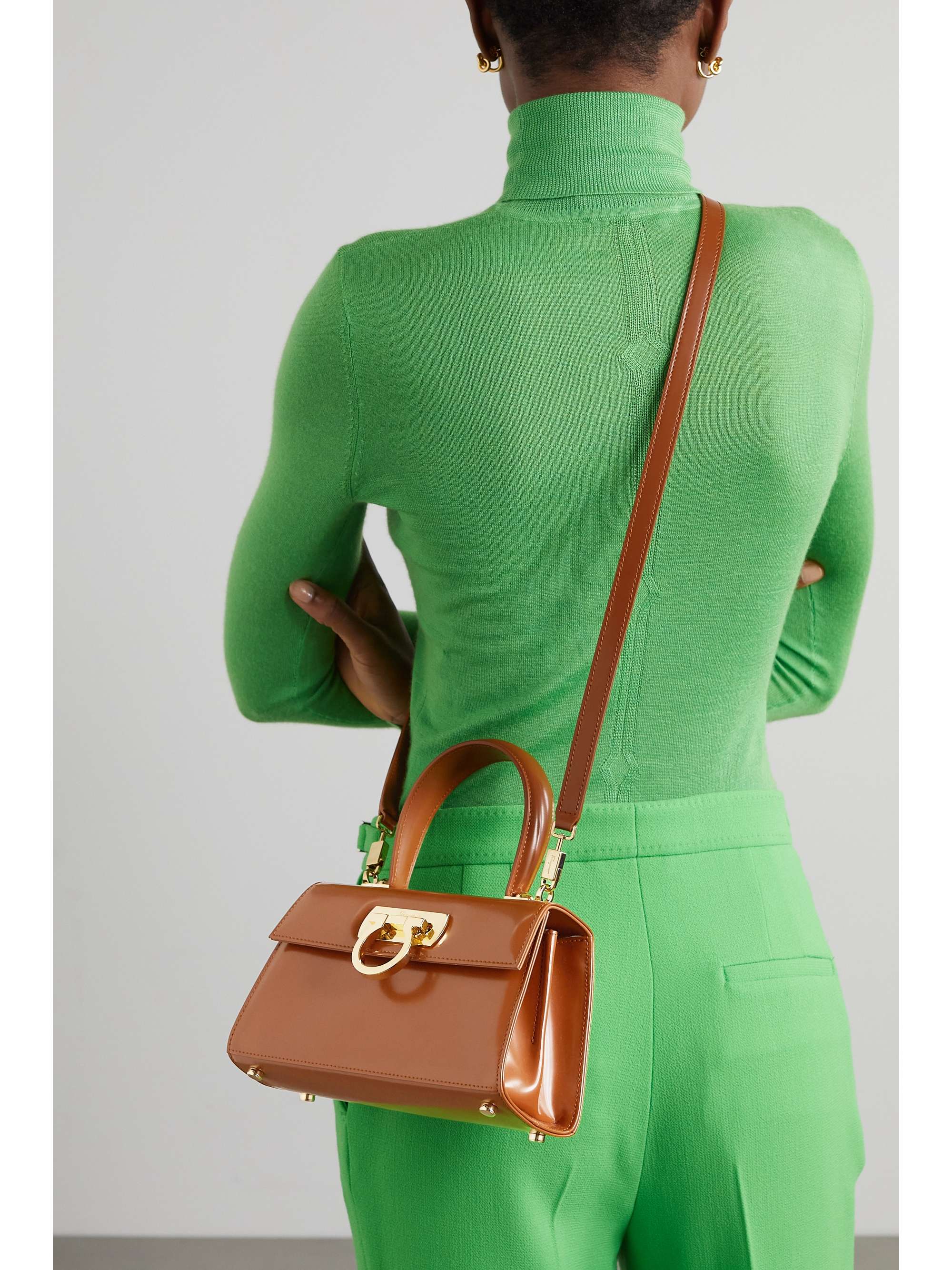 FERRAGAMO Iconic mini leather shoulder bag NETAPORTER