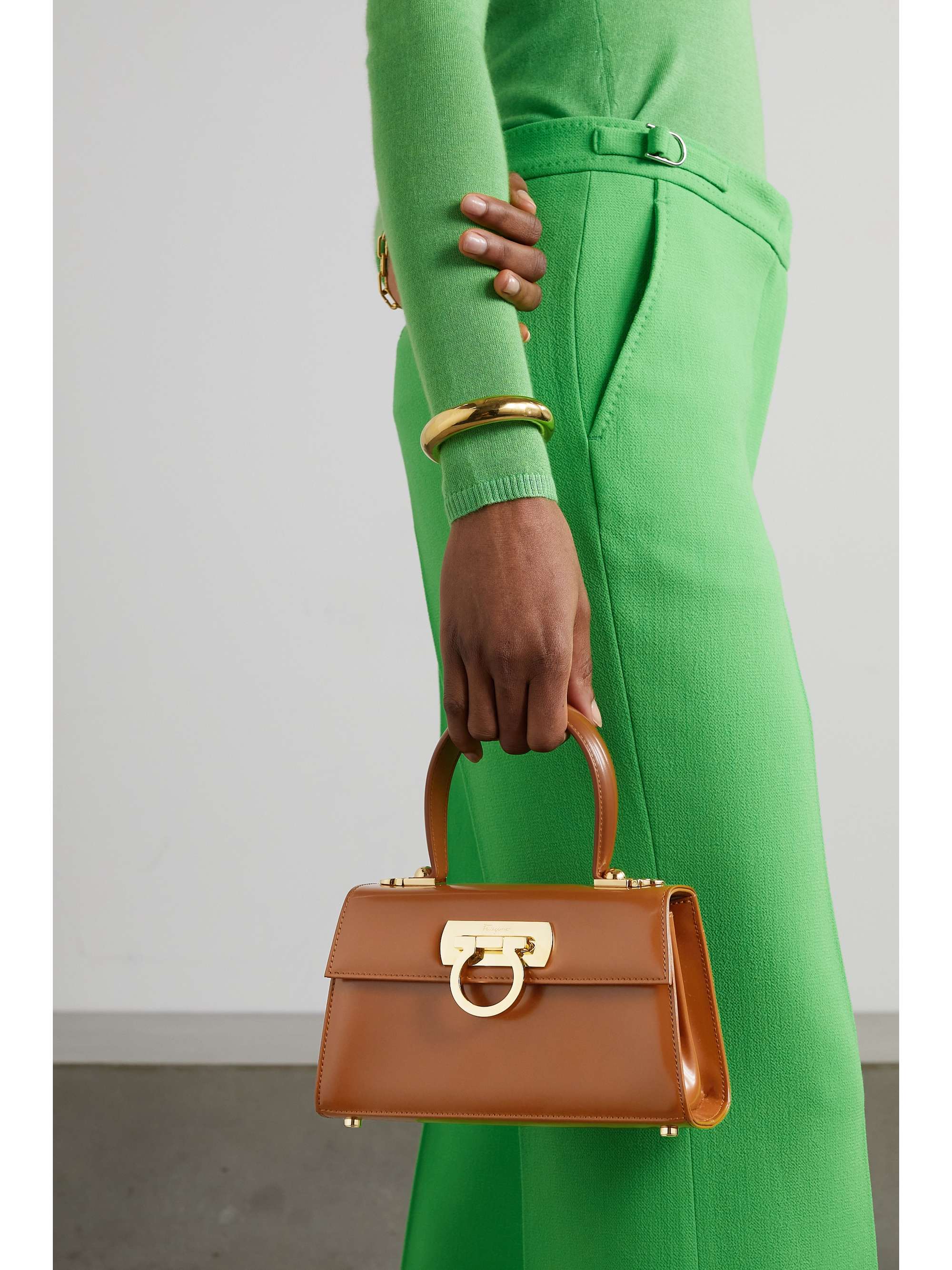 FERRAGAMO Iconic mini leather shoulder bag NETAPORTER