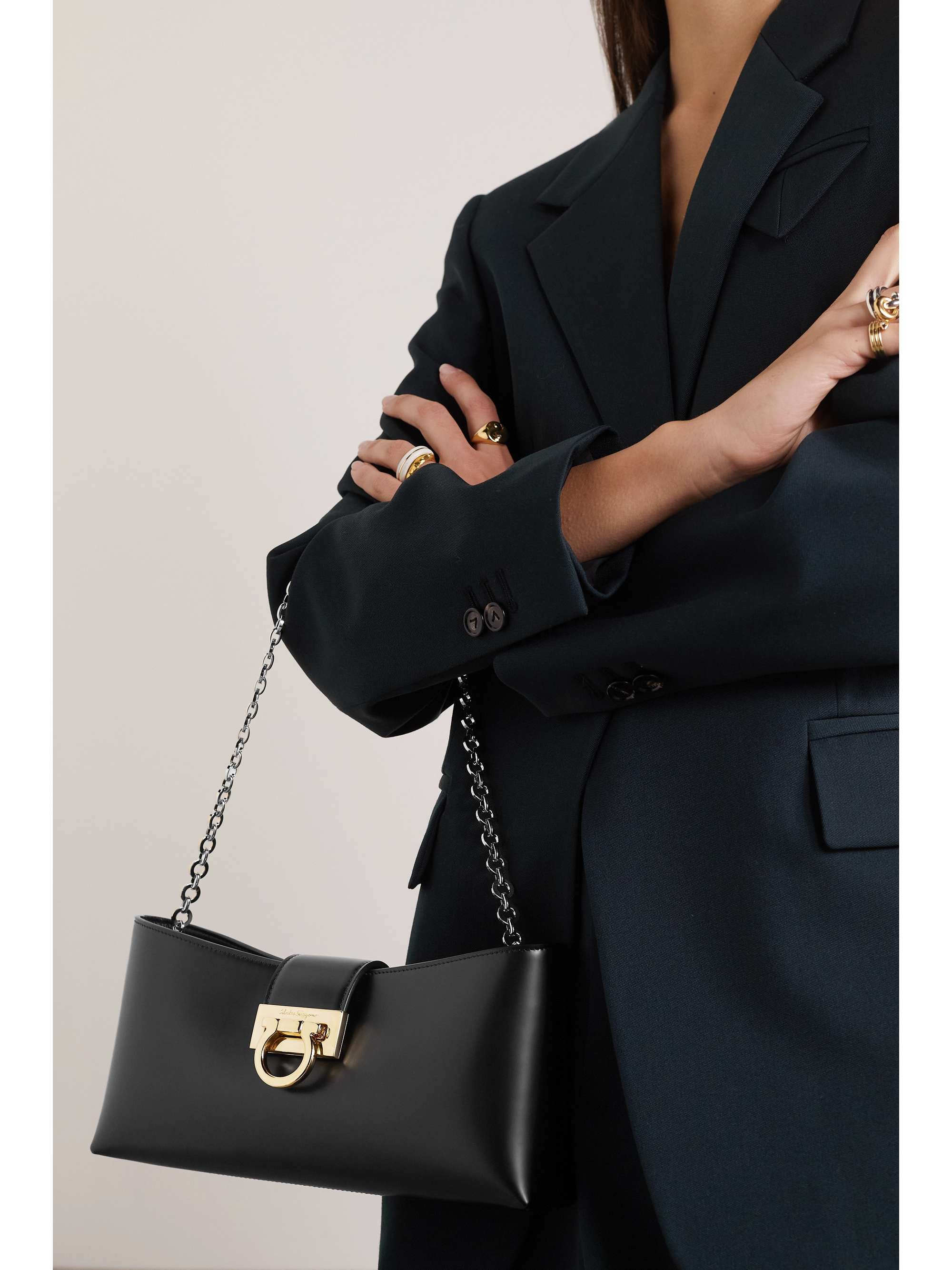 Trifolio leather shoulder bag