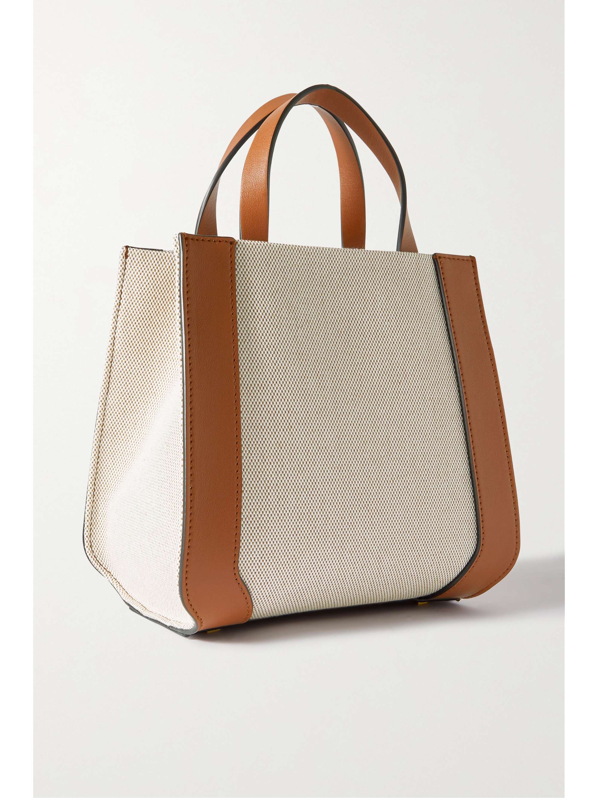 VALENTINO GARAVANI Valentino Garavani VLOGO leather-trimmed canvas shoulder bag