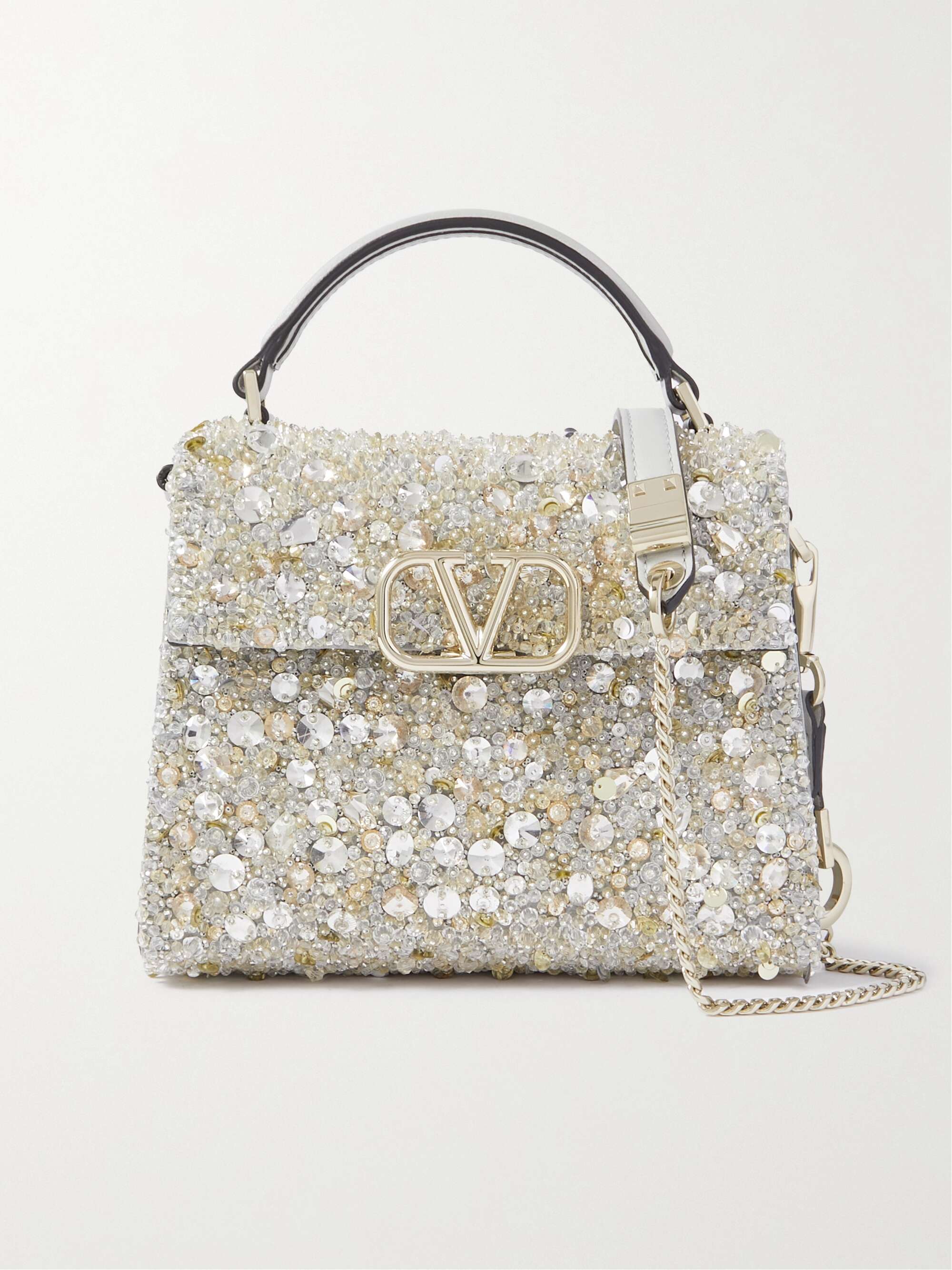 VALENTINO GARAVANI VSLING embellished leather shoulder bag | NET-A-PORTER