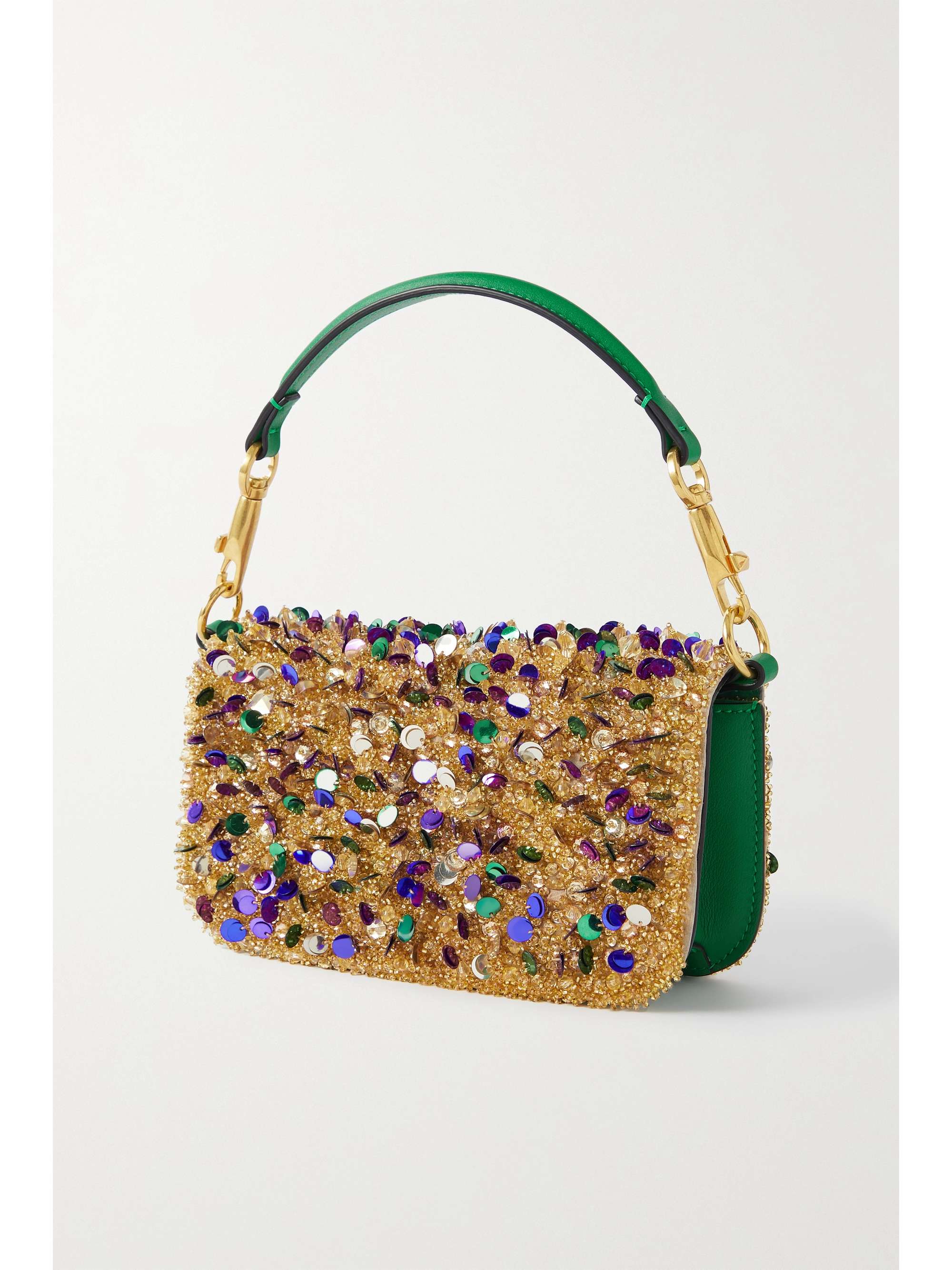 VALENTINO GARAVANI VLOGO embellished leather shoulder bag