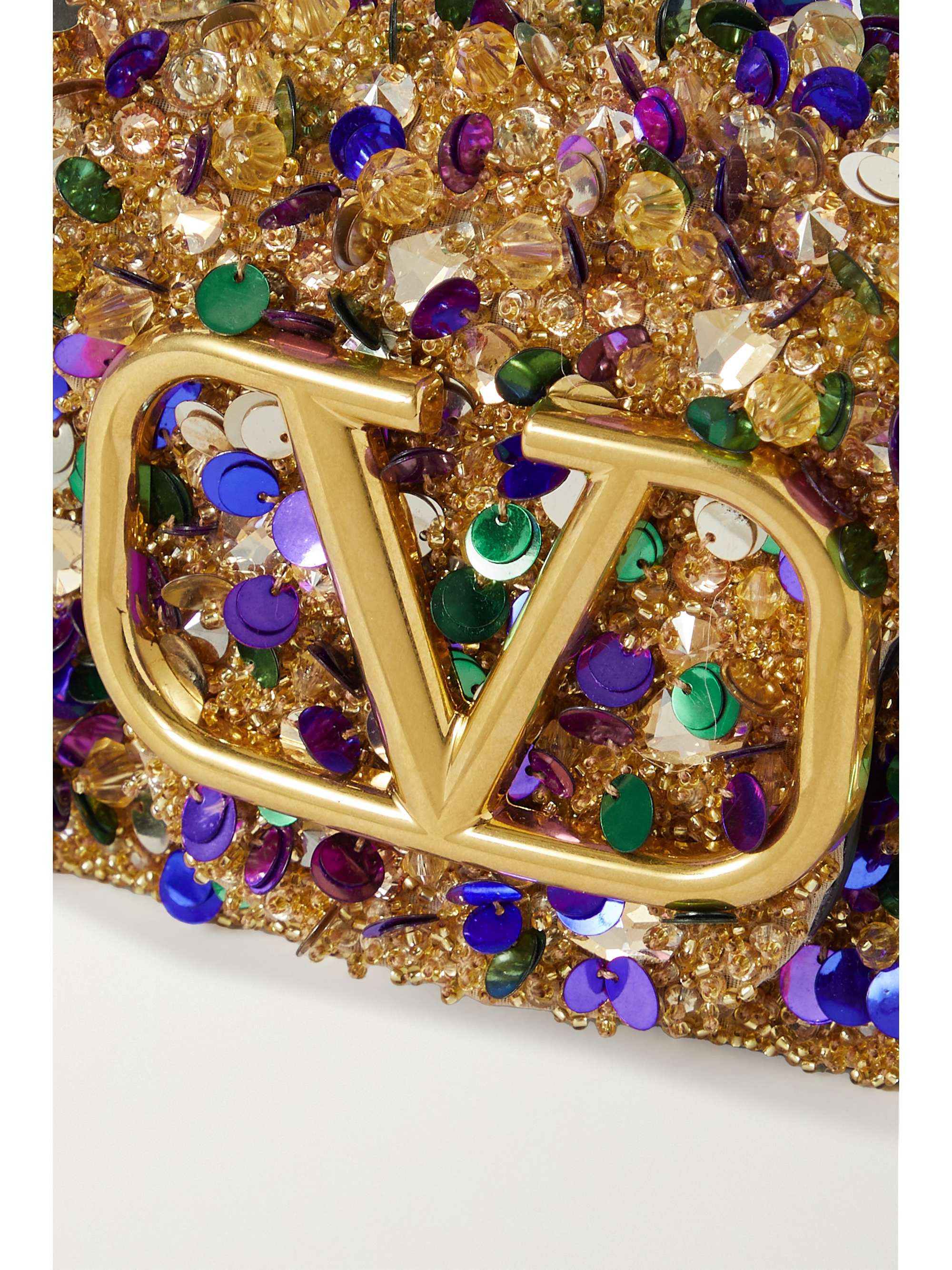 VALENTINO GARAVANI VLOGO embellished leather shoulder bag