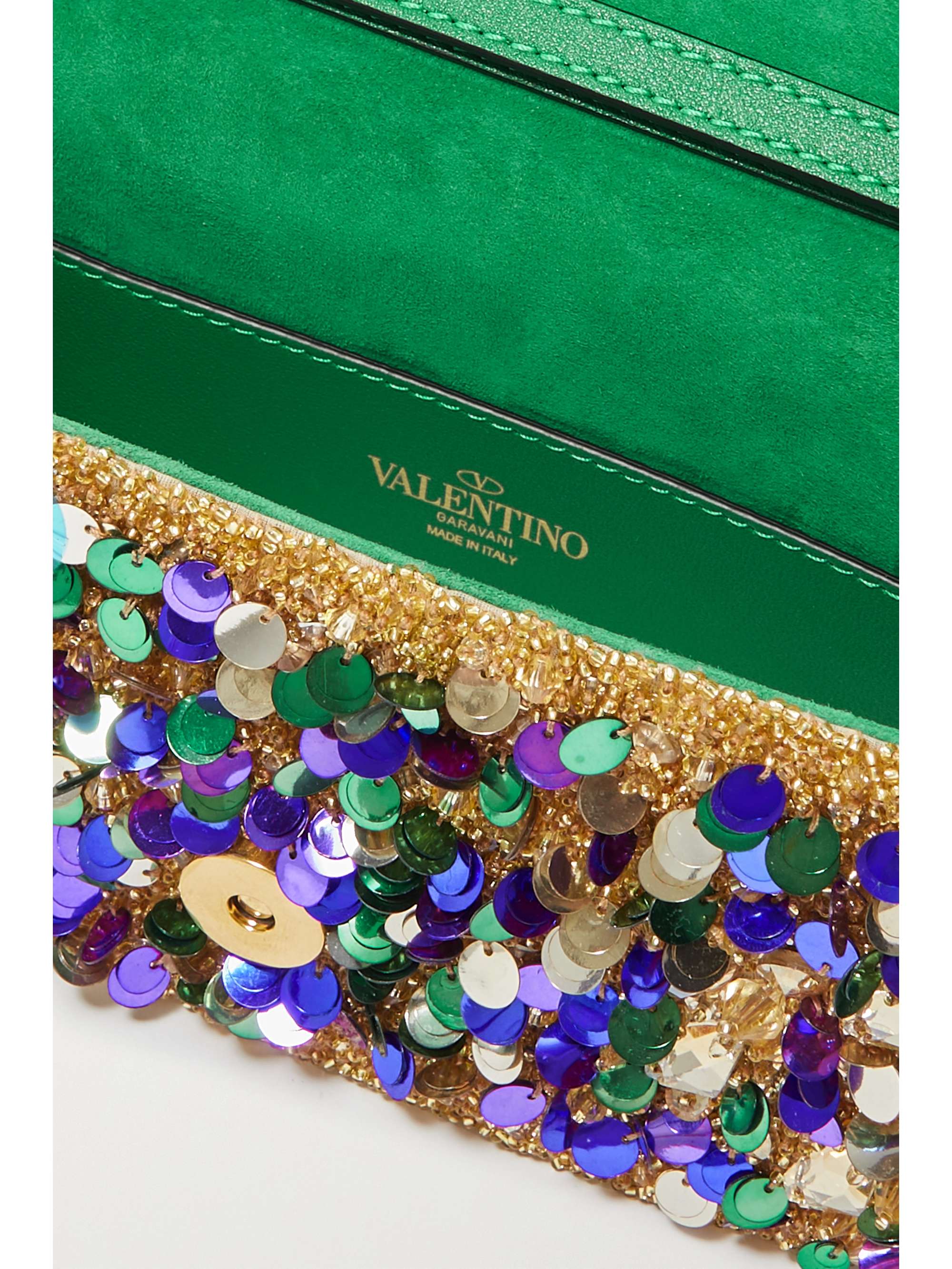 VALENTINO GARAVANI VLOGO embellished leather shoulder bag