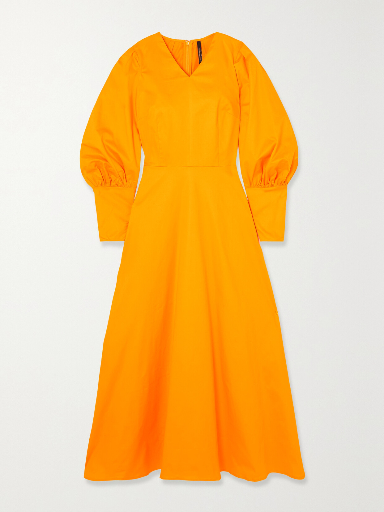 Mother Of Pearl Rebecca Gathered Cotton-blend Midi Dress In Yellow