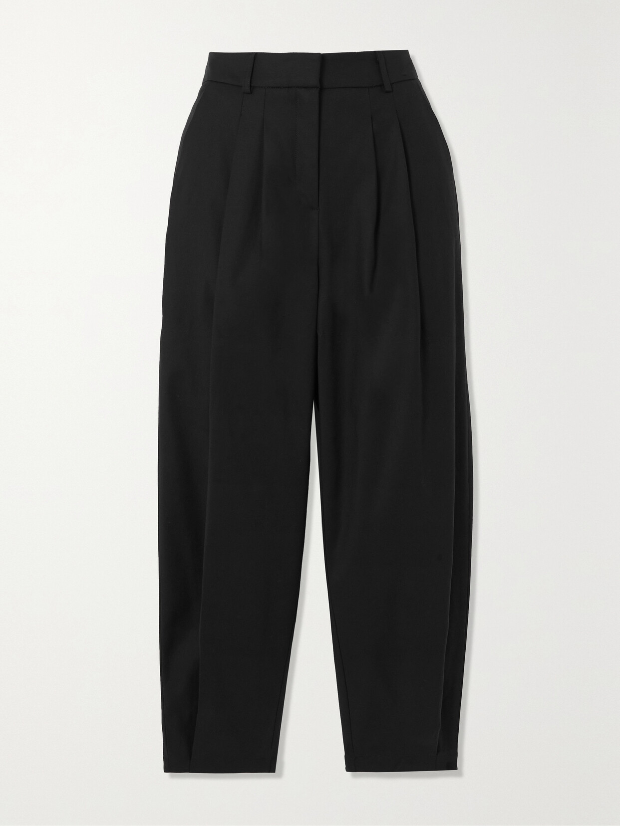 Mother of Pearl - Pleated Tencel&trade; Lyocell-blend Tapered Pants - Black