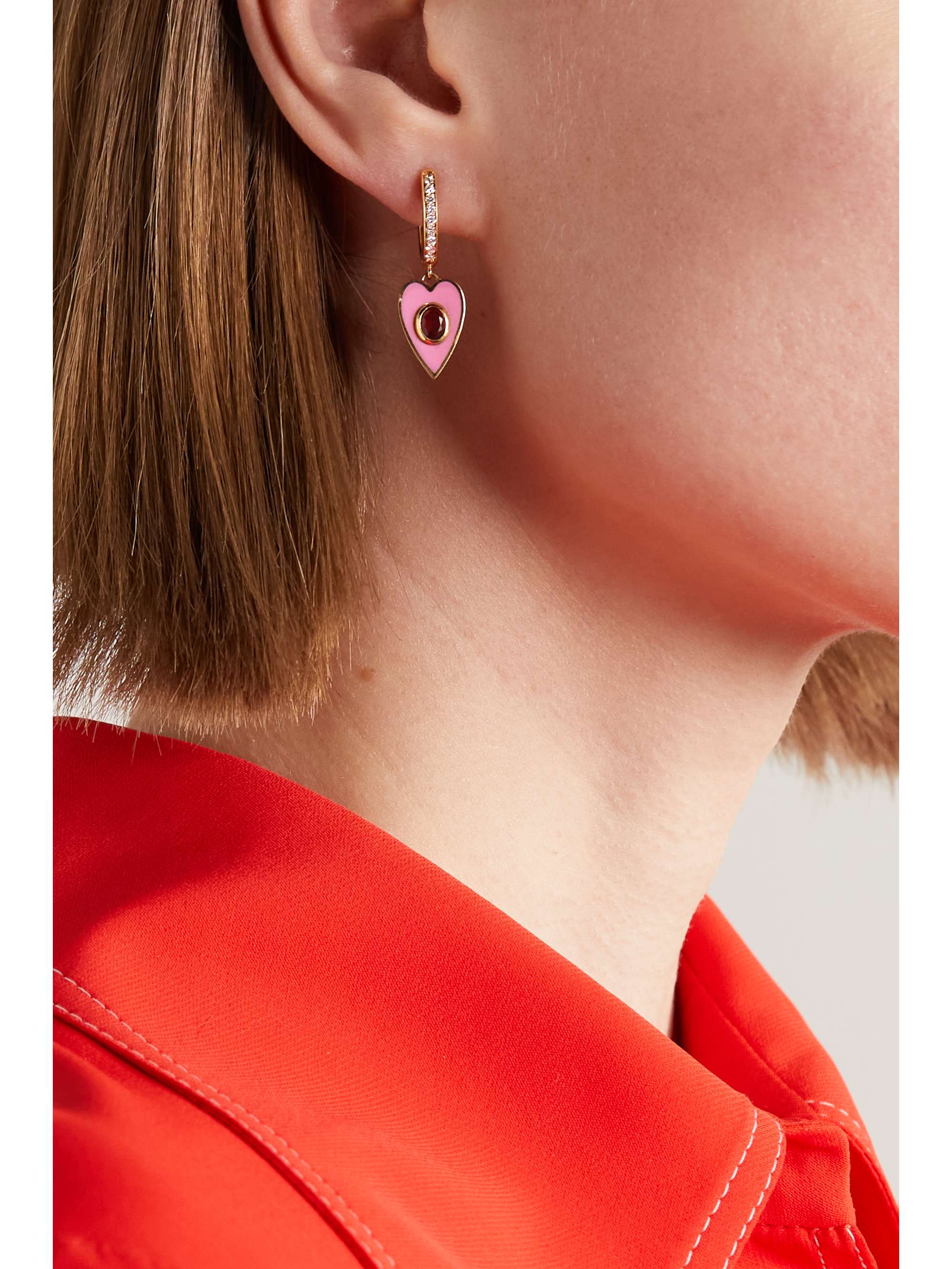 Red pierced earrings sale