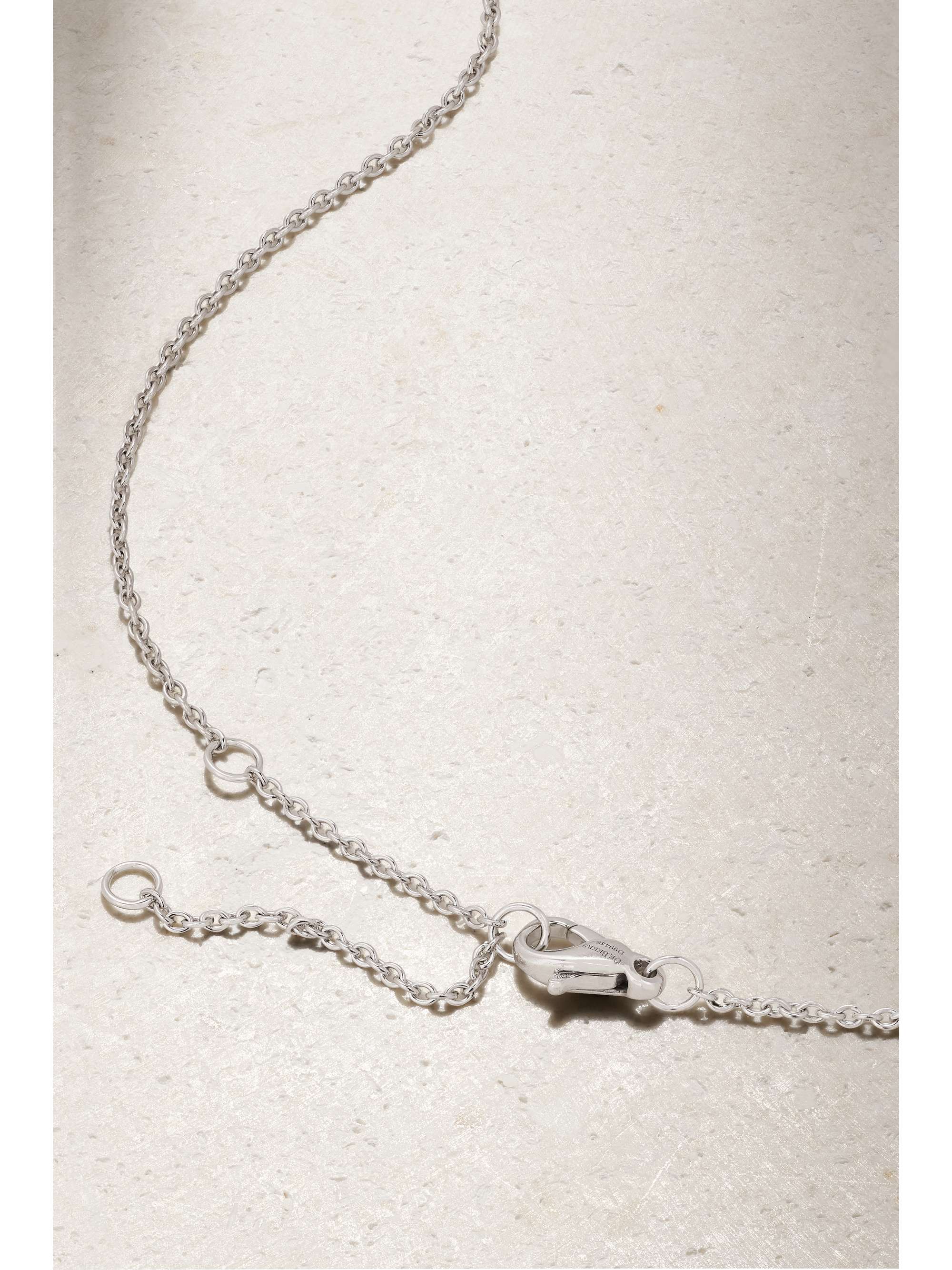 DE BEERS عقد My First De Beers Clea من الذهب الأبيض 18 قيراط والألماس