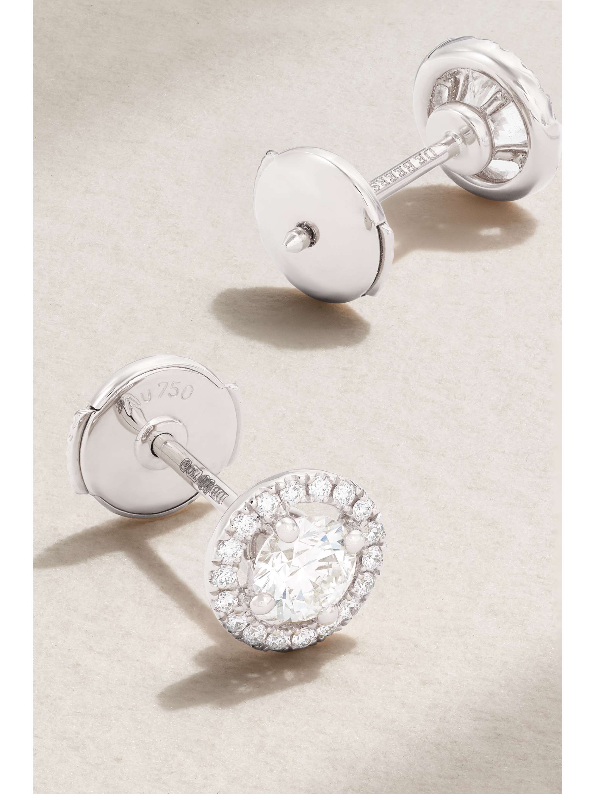 DE BEERS Aura 18-karat white gold diamond earrings