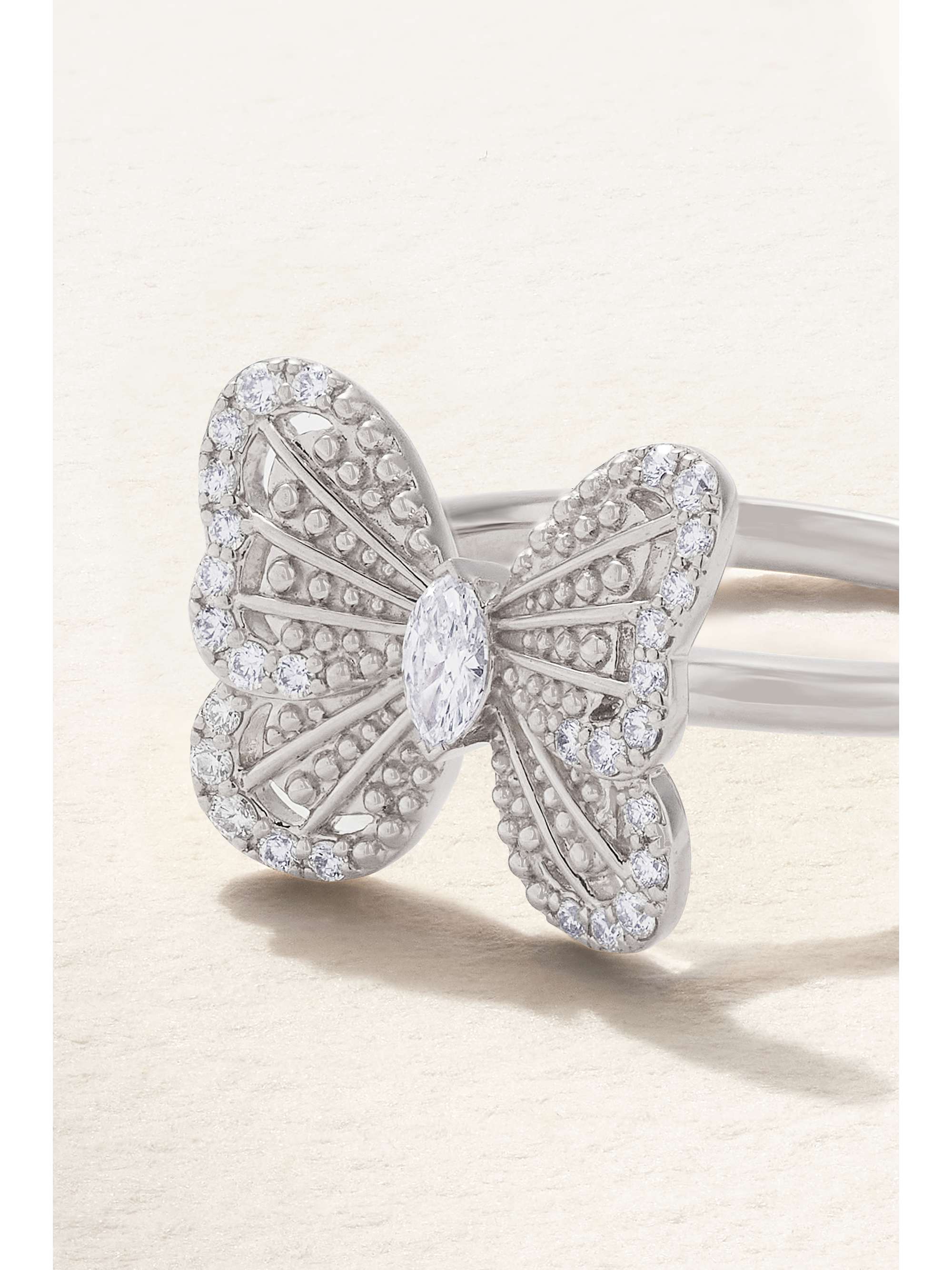 DE BEERS Portraits of Nature Butterfly 18-karat rose gold diamond ring
