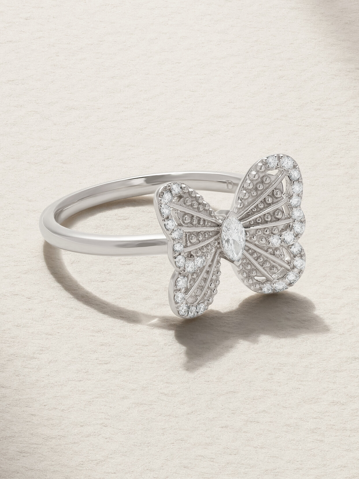 De Beers - Portraits Of Nature Butterfly 18-karat White Gold Diamond Ring - 53