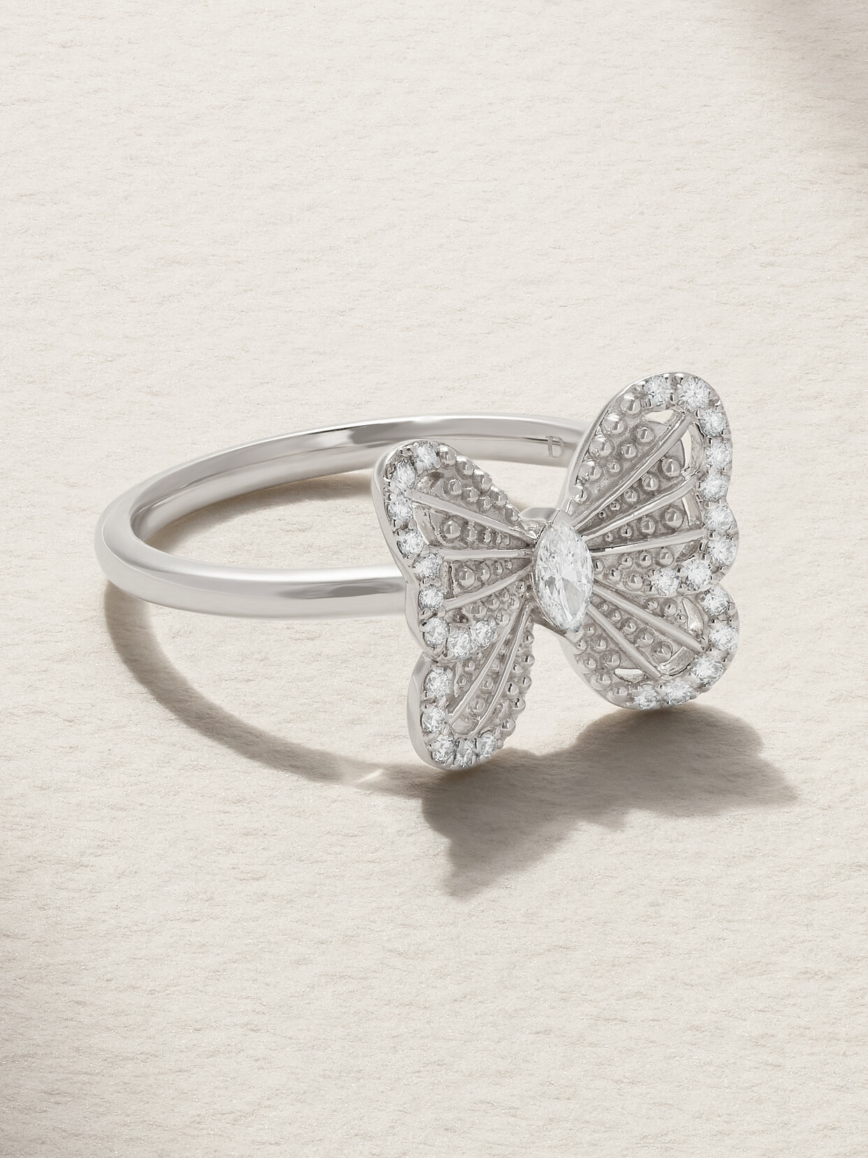 De Beers Portraits Of Nature Butterfly 18-karat White Gold Diamond Ring